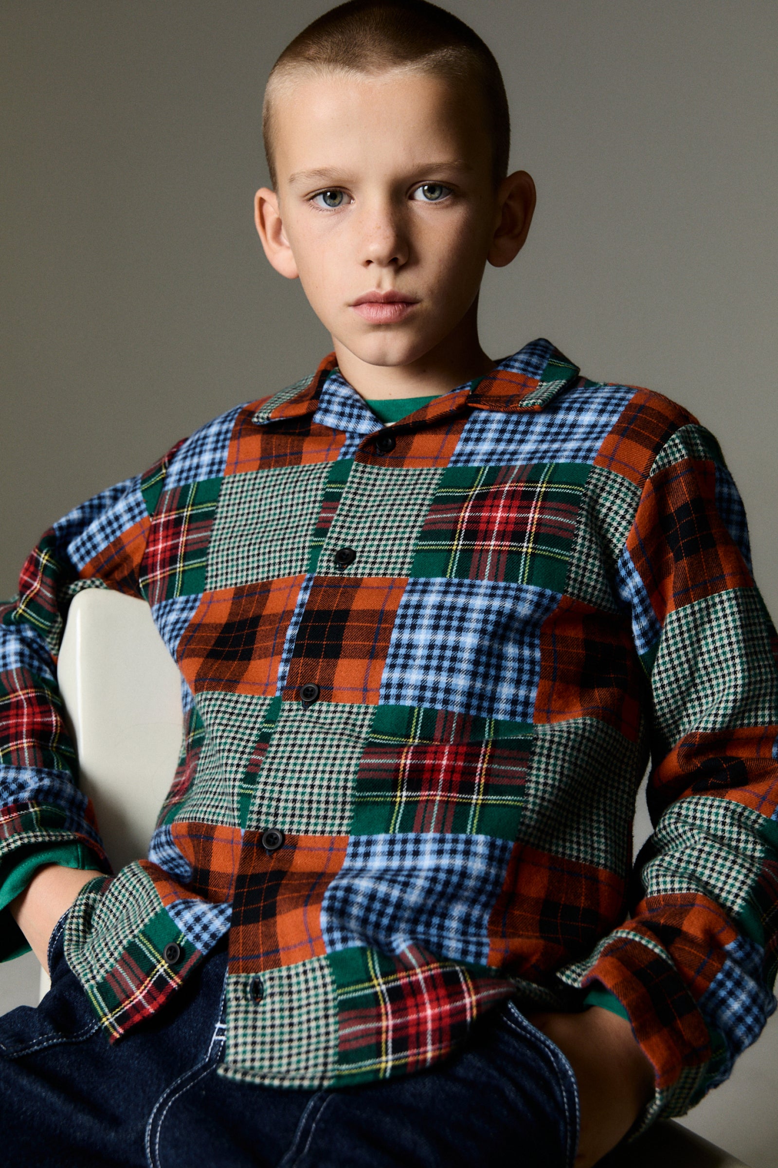 Boys Multicolor Check Cotton Shirt