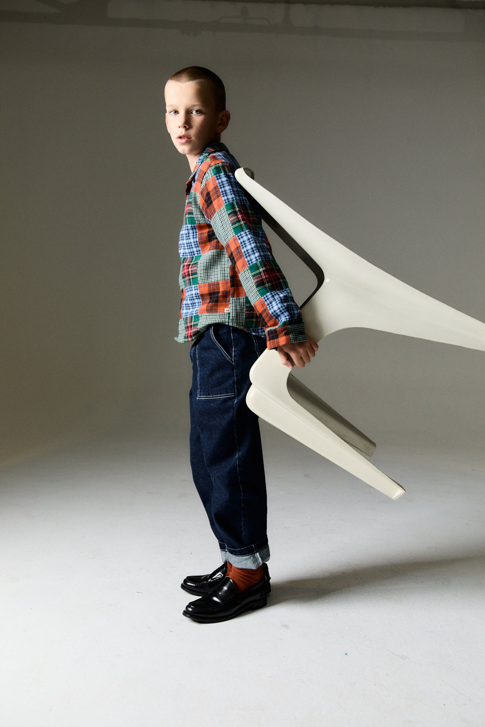 Boys Multicolor Check Cotton Shirt