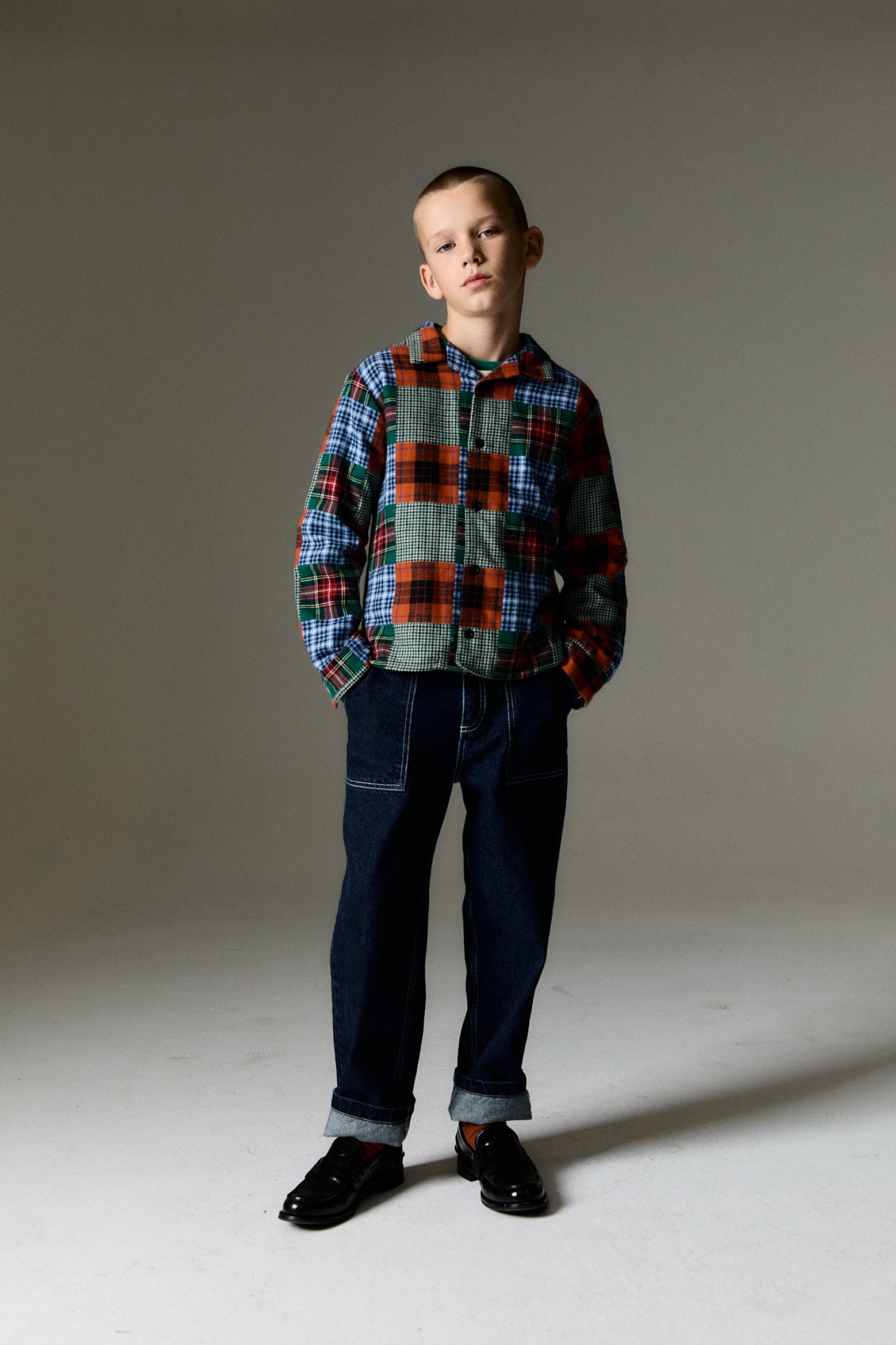 Boys Multicolor Check Cotton Shirt