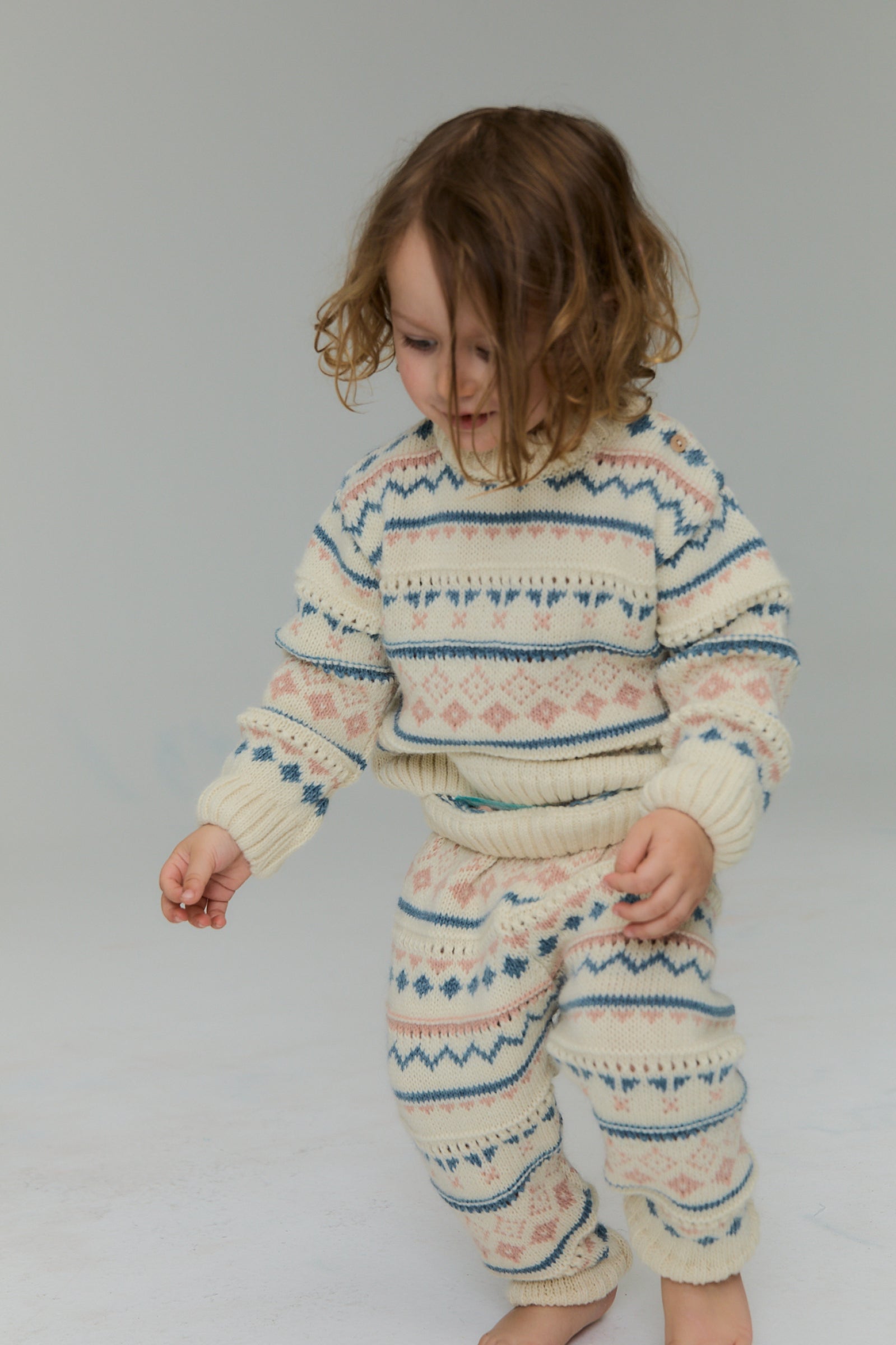 Baby Boys & Girls Cream Jacquard Sweater