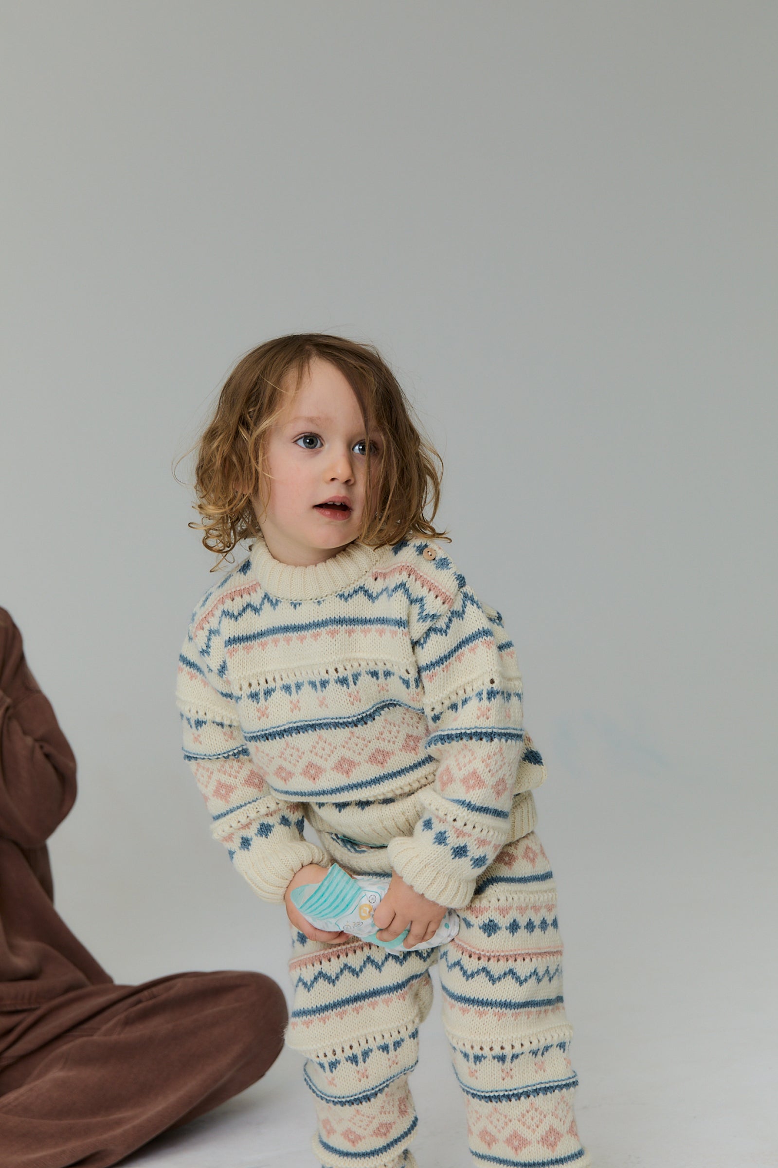 Baby Boys & Girls Cream Jacquard Sweater