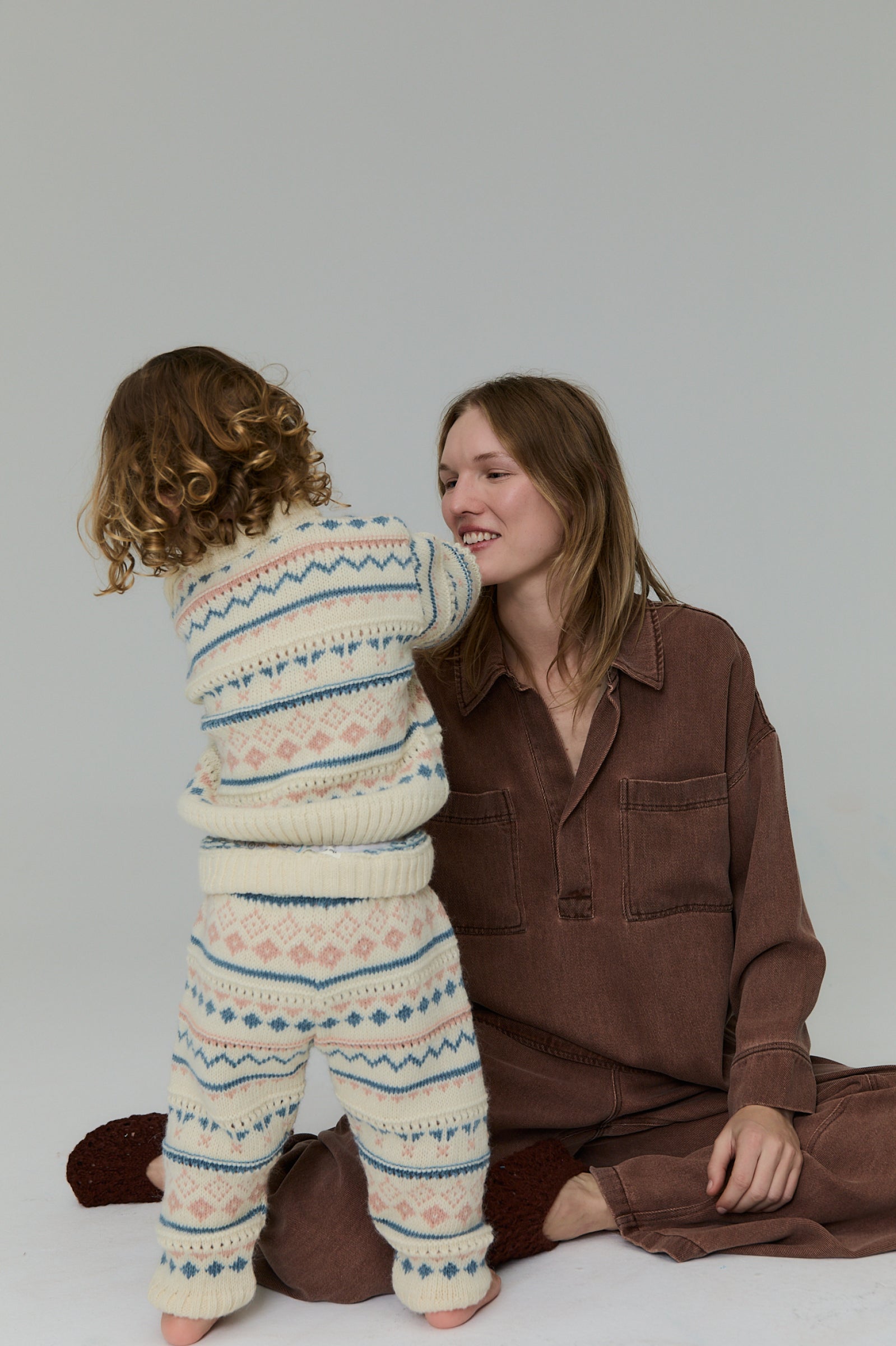 Baby Boys & Girls Cream Jacquard Sweater