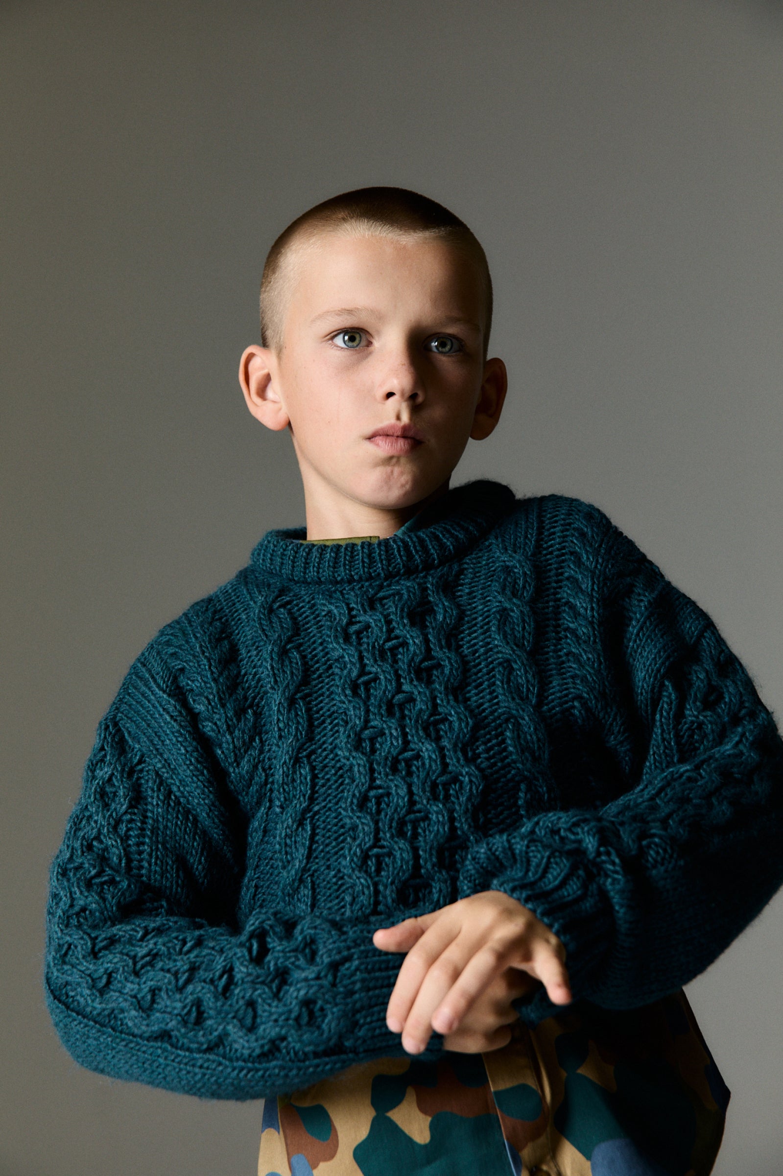 Boys Green Knit Sweater