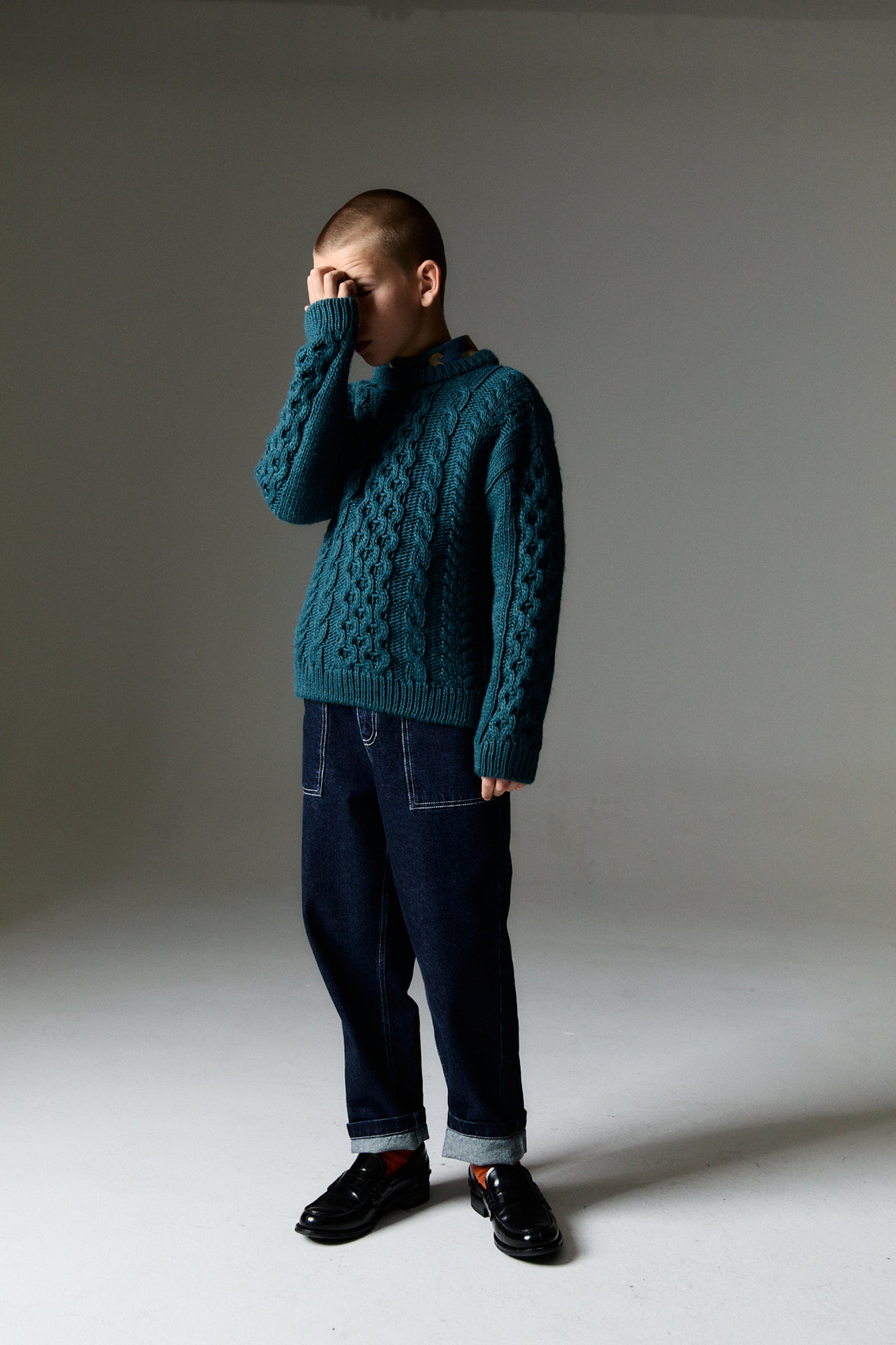 Boys Green Knit Sweater