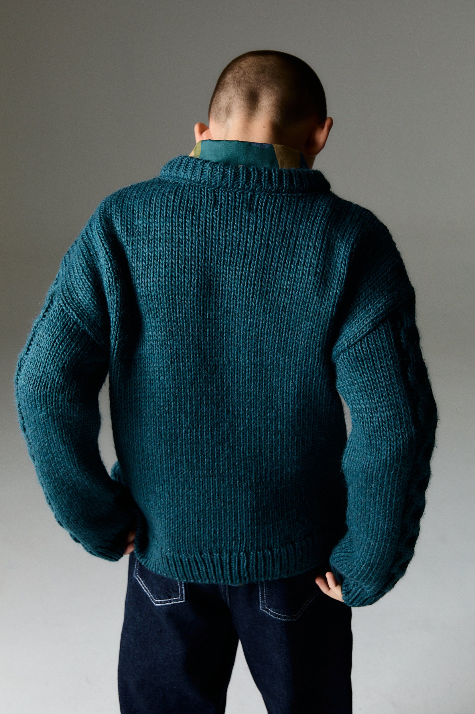 Boys Green Knit Sweater