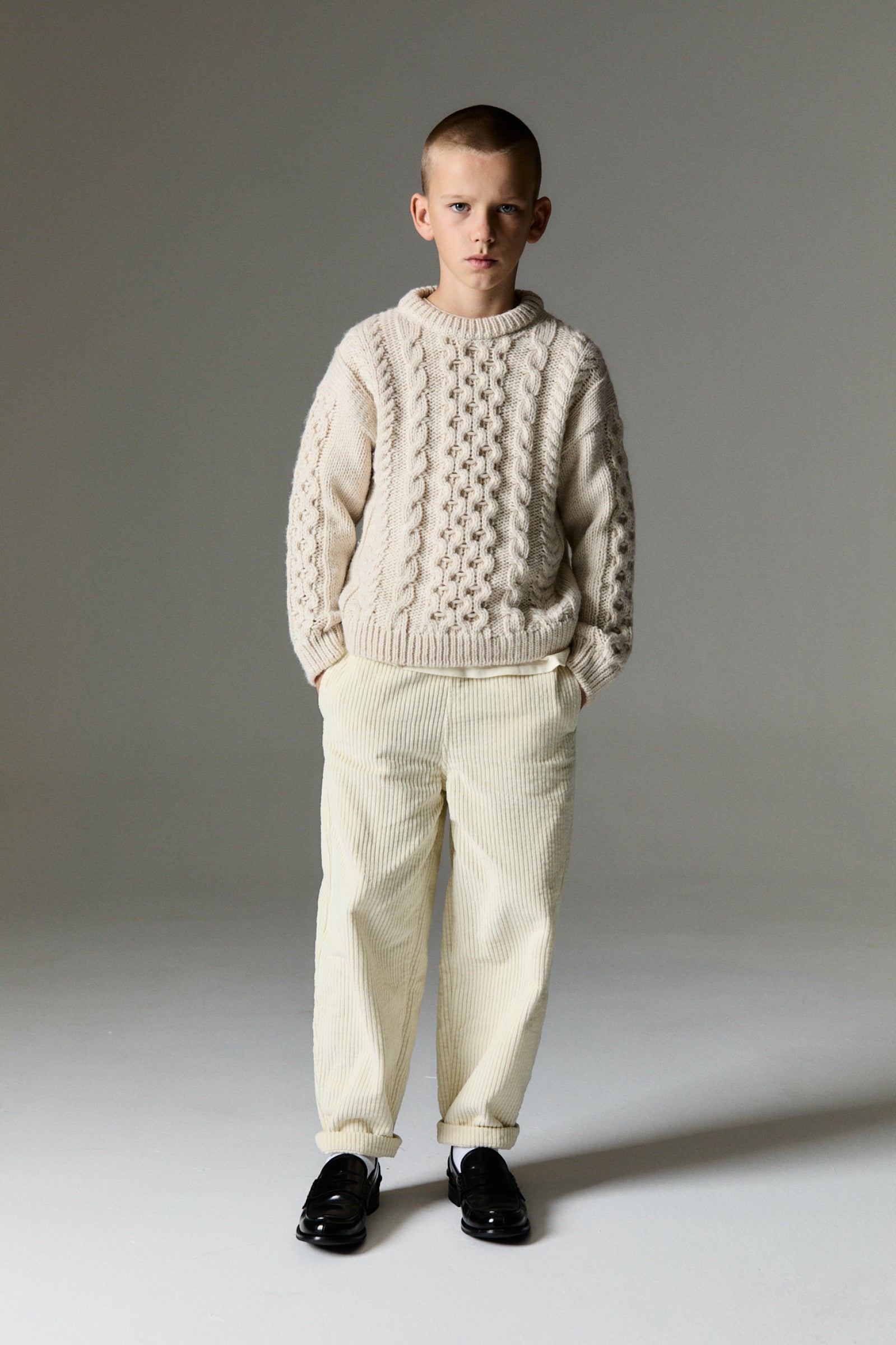 Boys Cream Wool Sweater