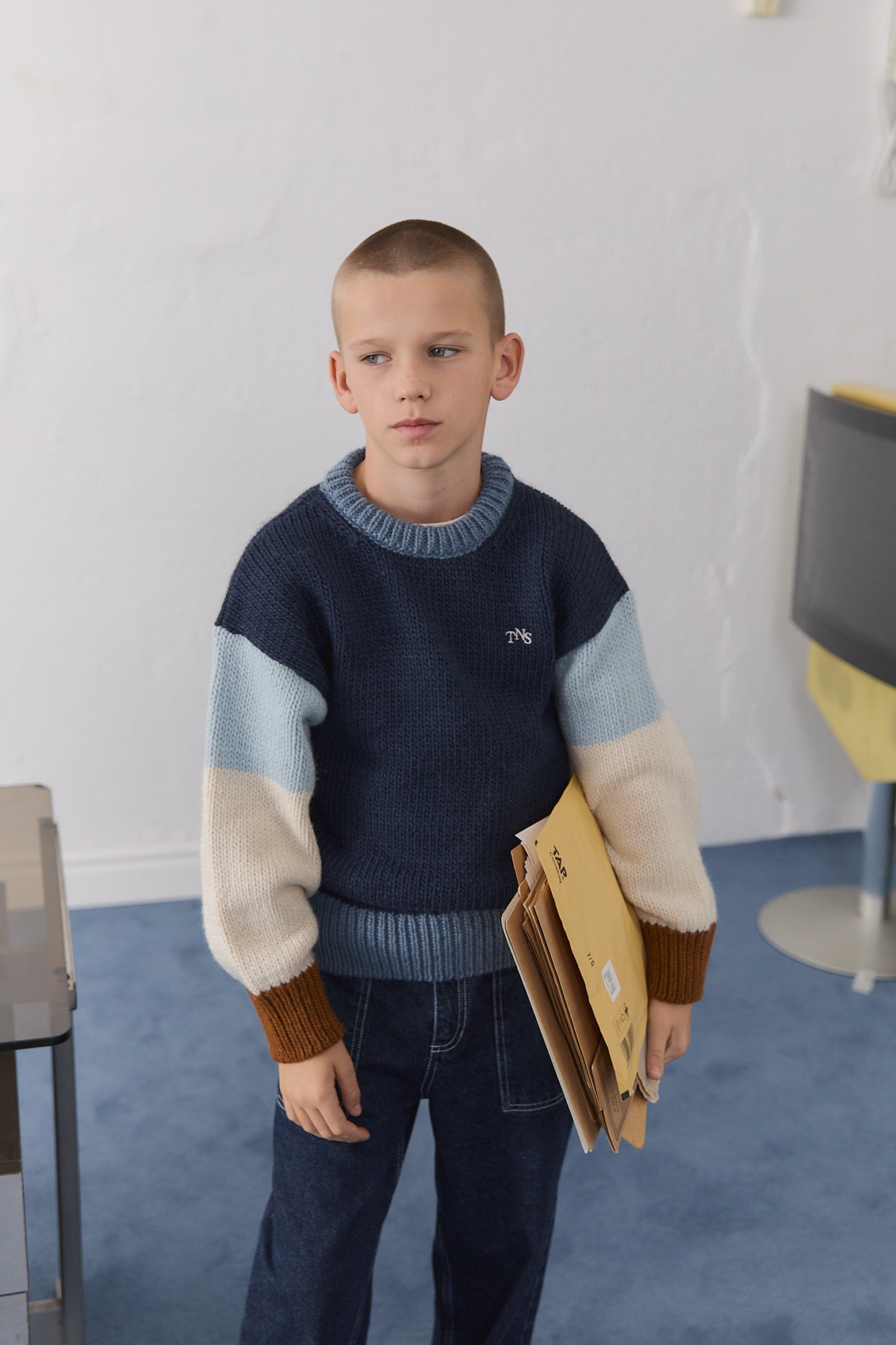 Boys Navy Knit Sweater