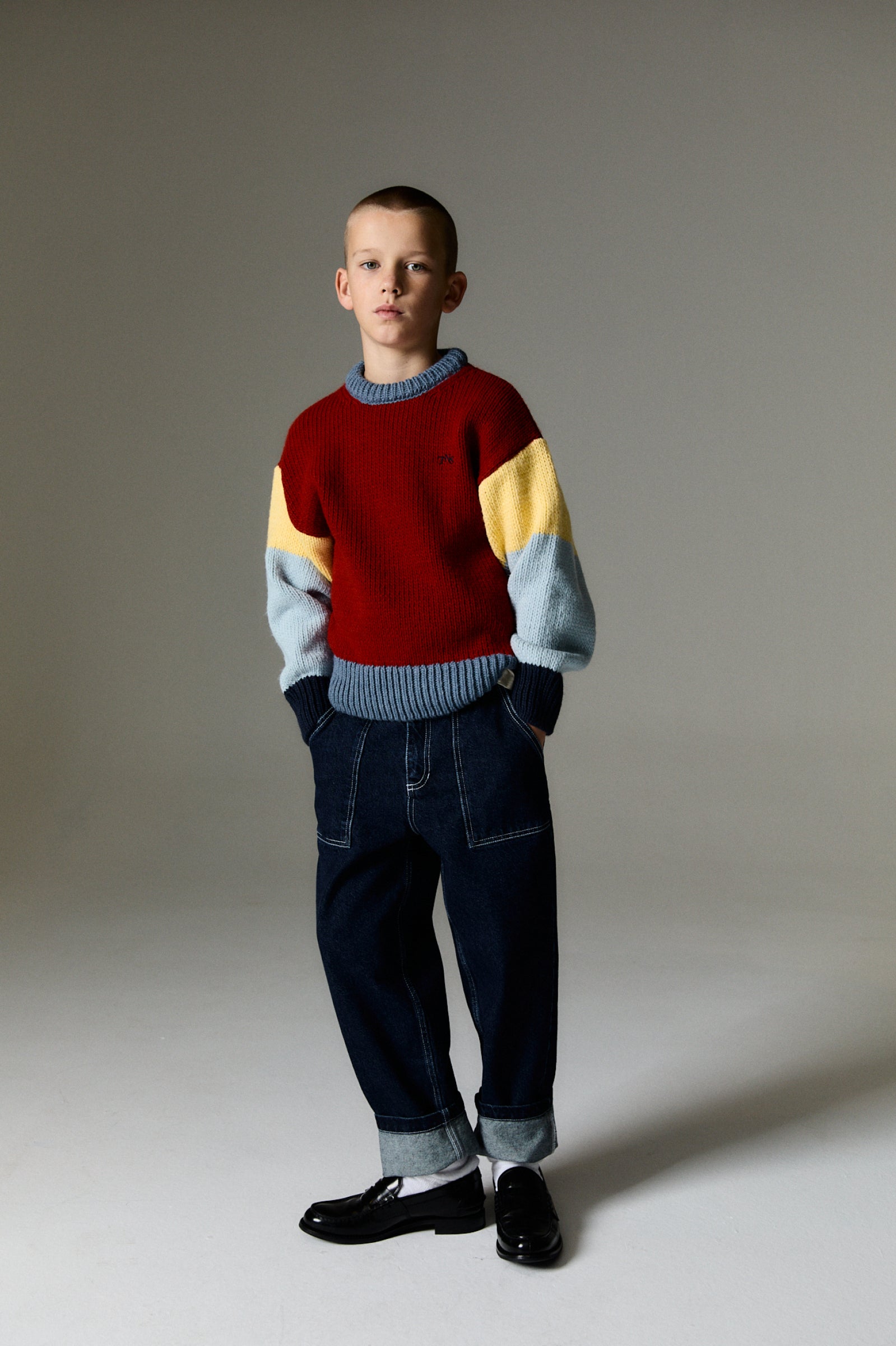 Boys Red Knit Sweater