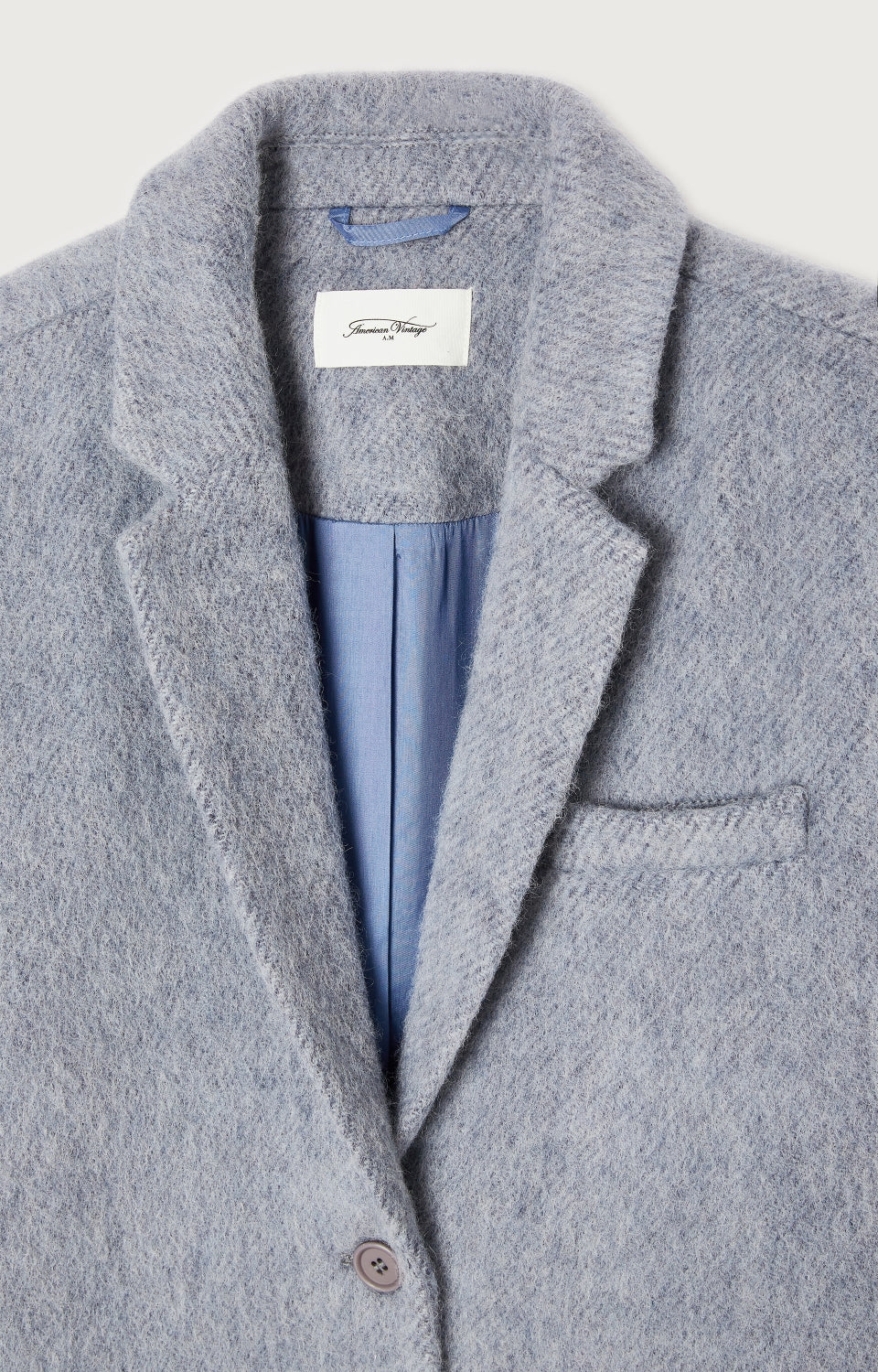 Women Grey Blue Wool Coat