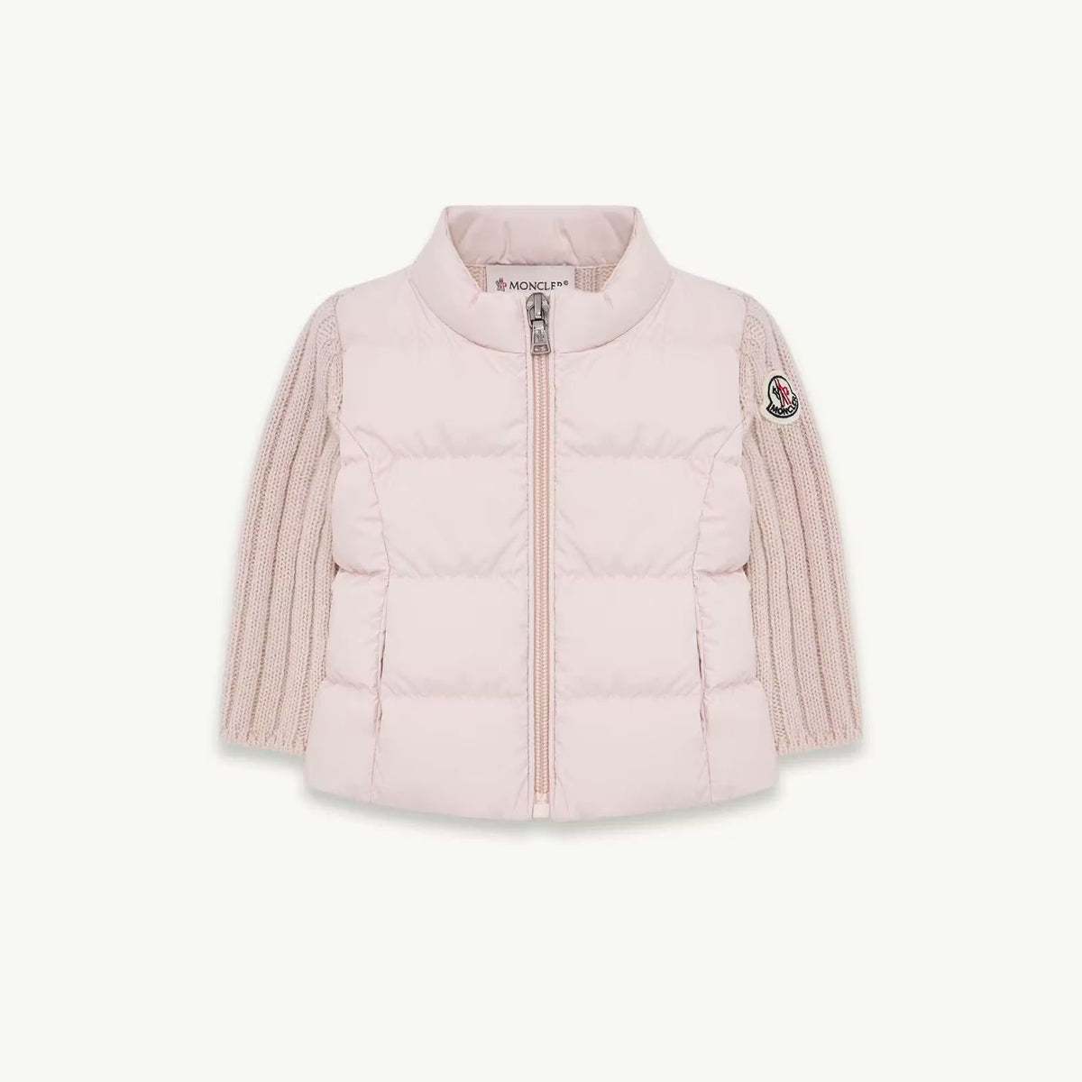 Baby Girls Light Pink Padded Down Zip-Up Cardigan