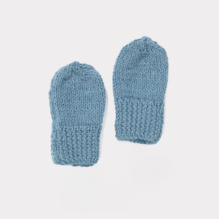 Baby Boys Blue Alpaca Gloves