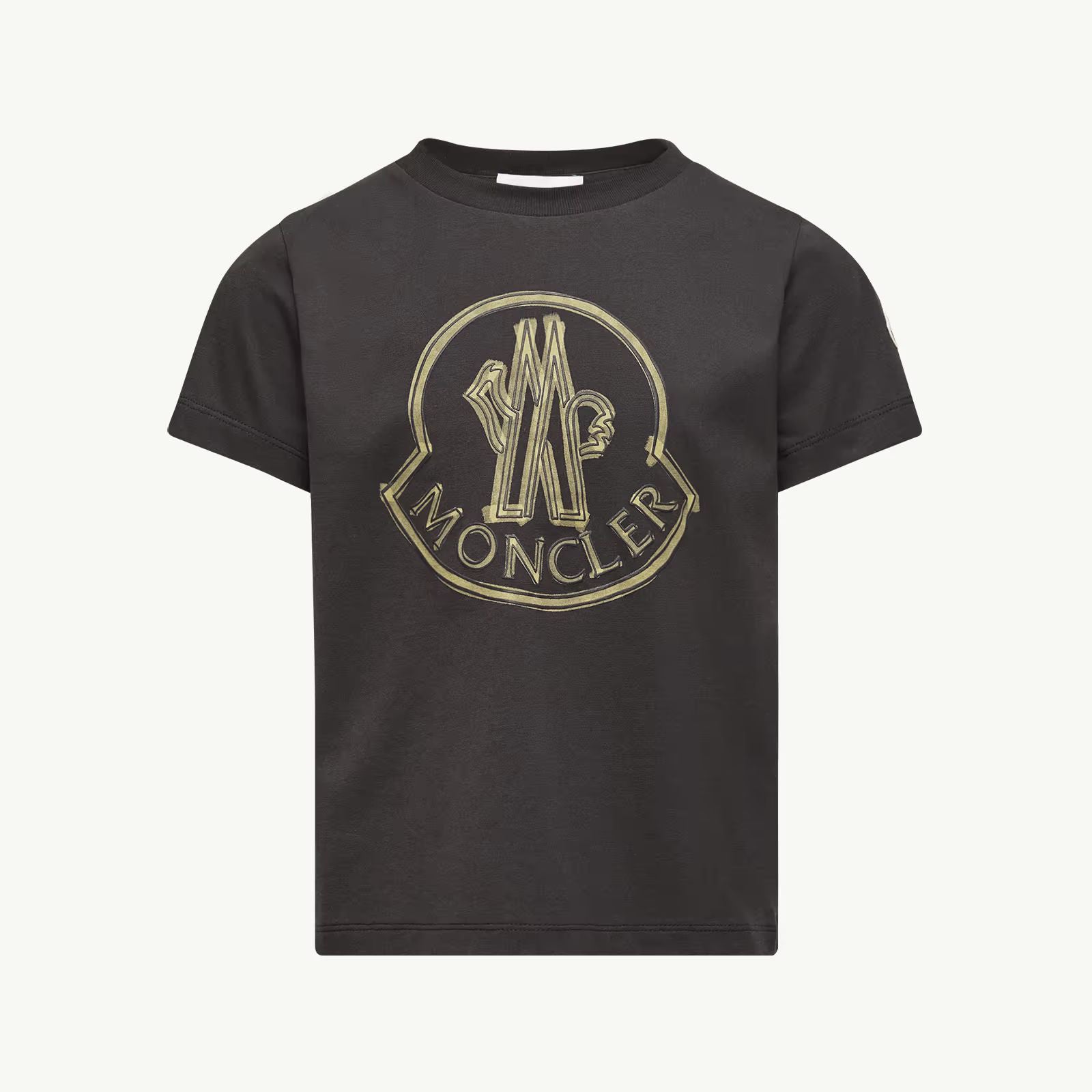 Boys Black Logo Cotton T-Shirt