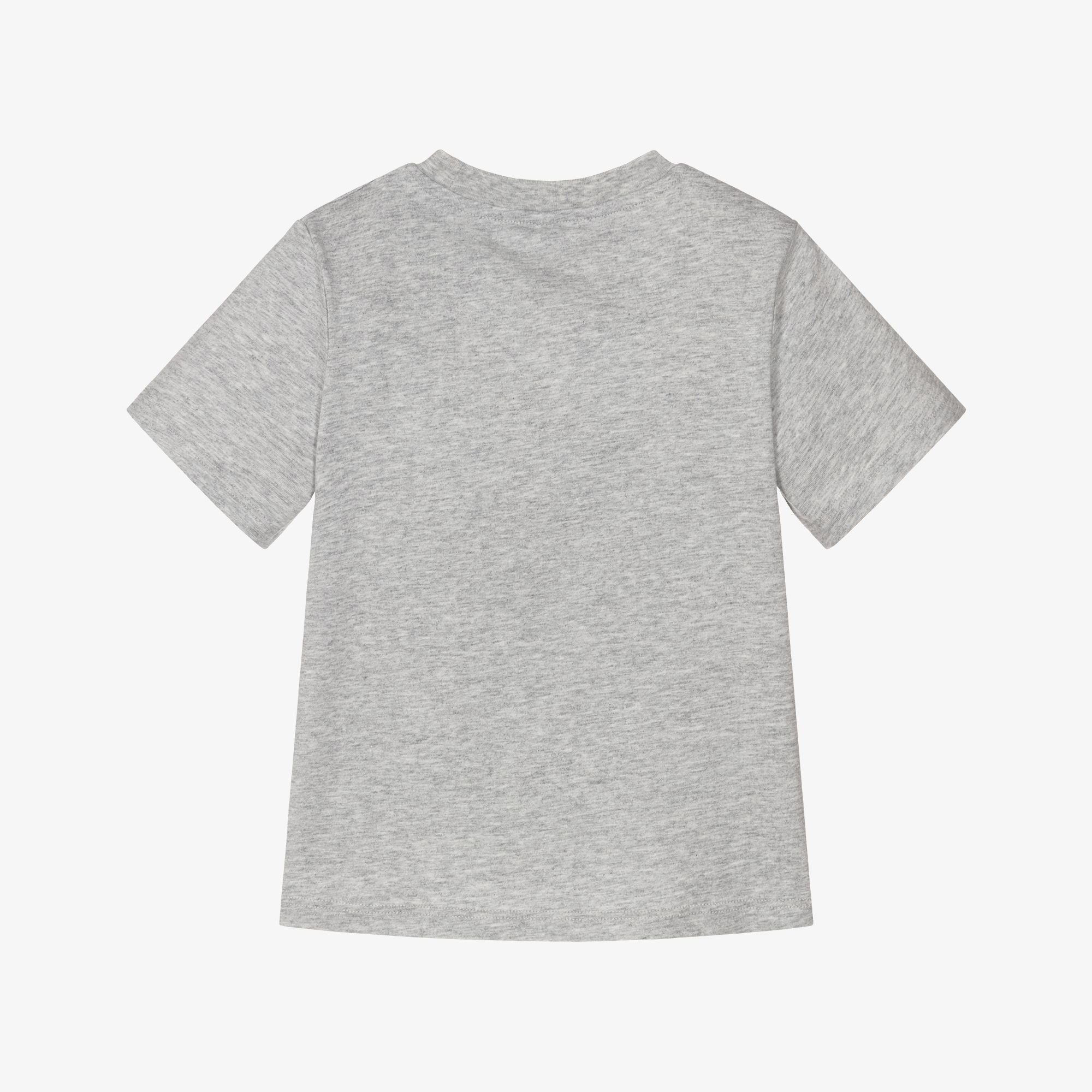 Boys Grey Spider Pattern Cotton T-Shirt