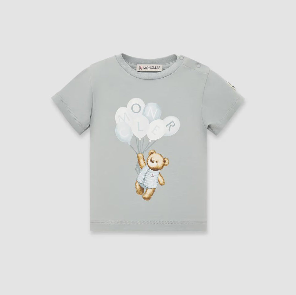 Baby Boys Grey Printed Cotton T-Shirt