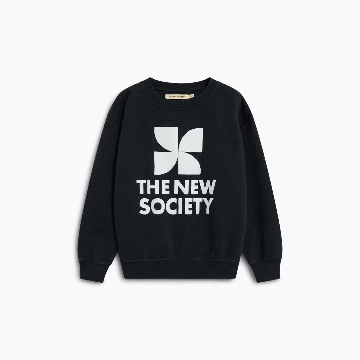 Boys & Girls Black Logo Cotton Sweatshirt