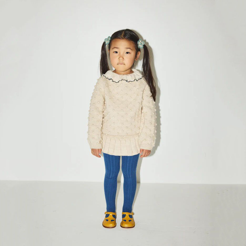 Boys & Girls White Popcorn Wool Sweater