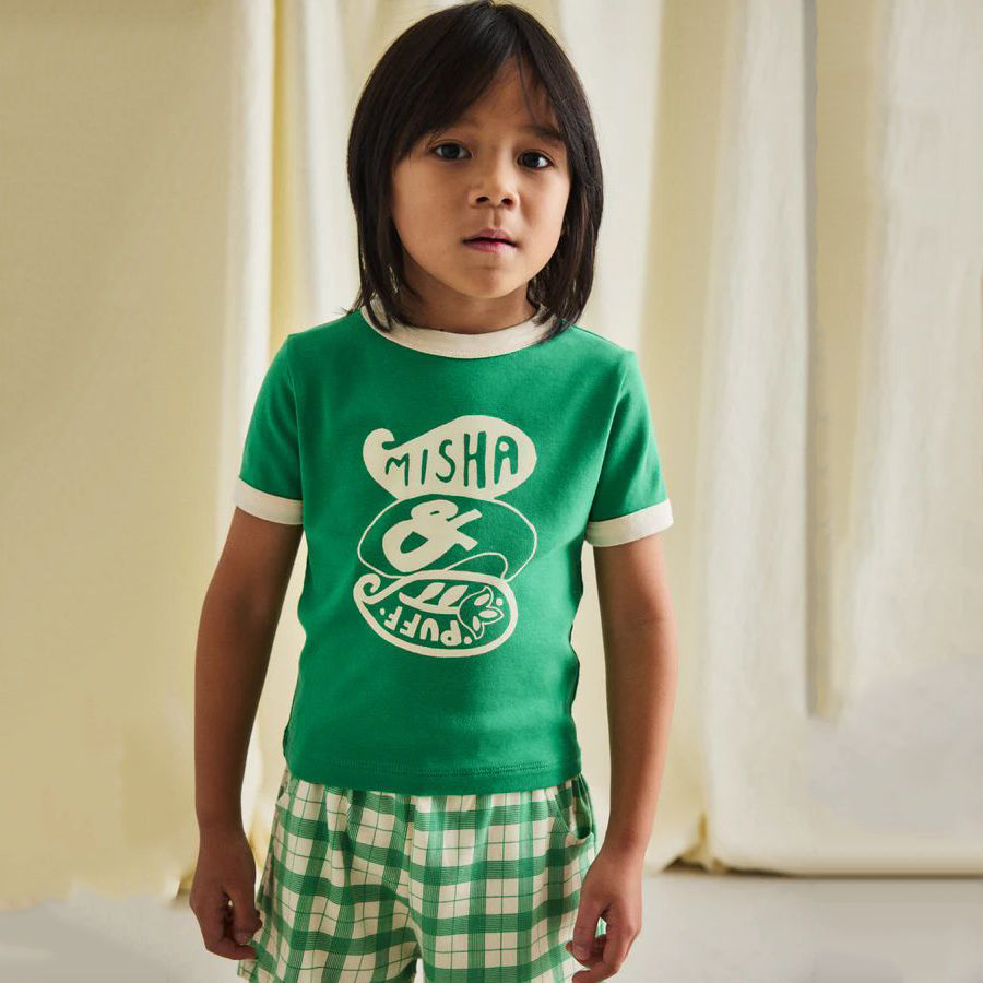 Boys & Girls Green Printed Cotton T-Shirt