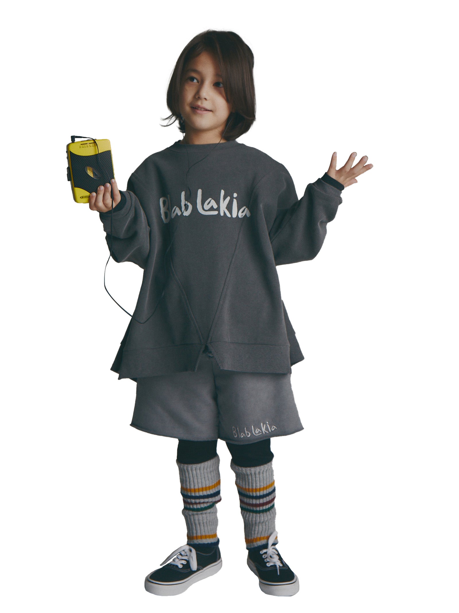 Boys & Girls Black Logo Cotton Sweatshirt