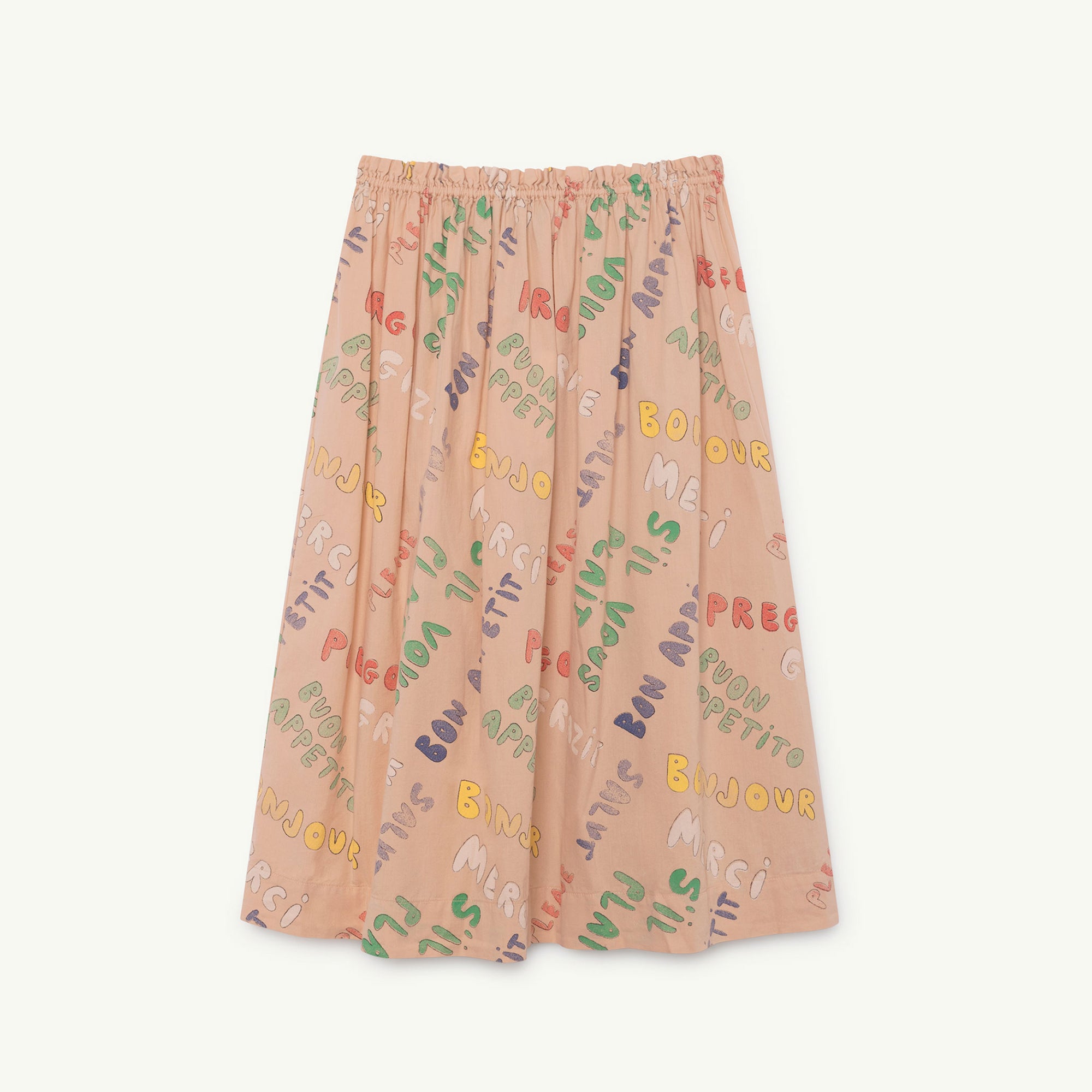 Girls Pink Printed Cotton Skirt