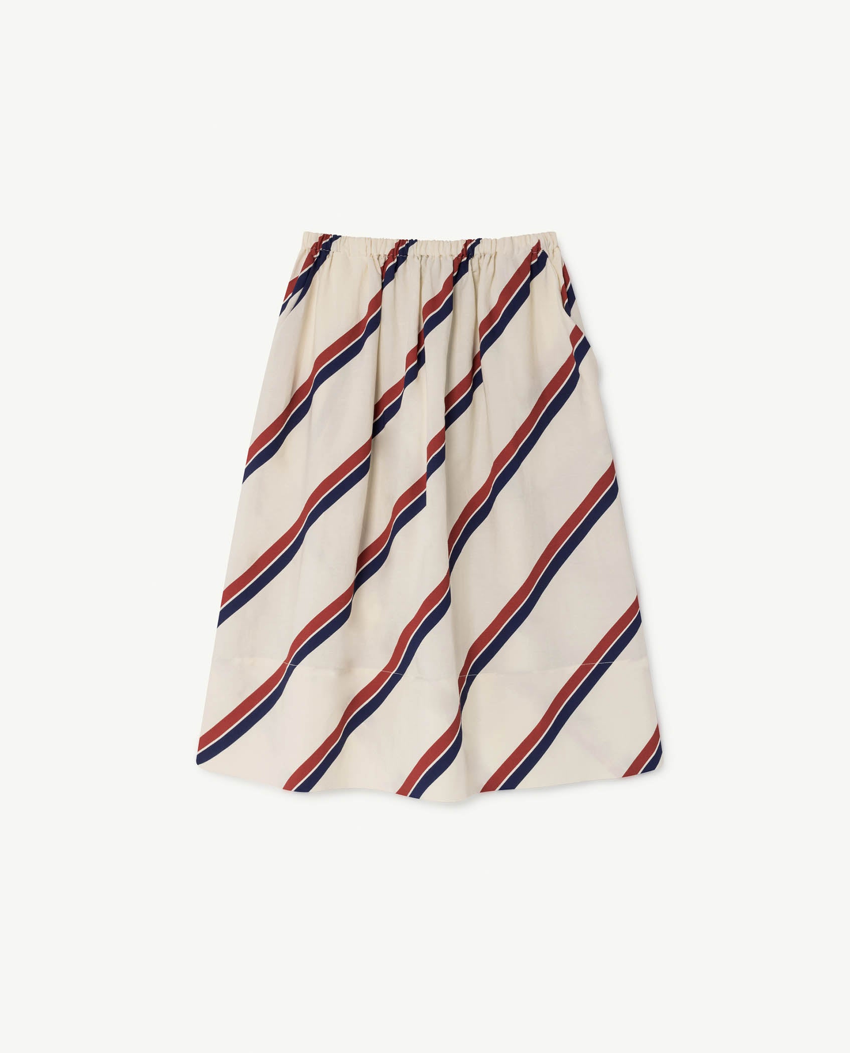 Girls White Striped Skirt