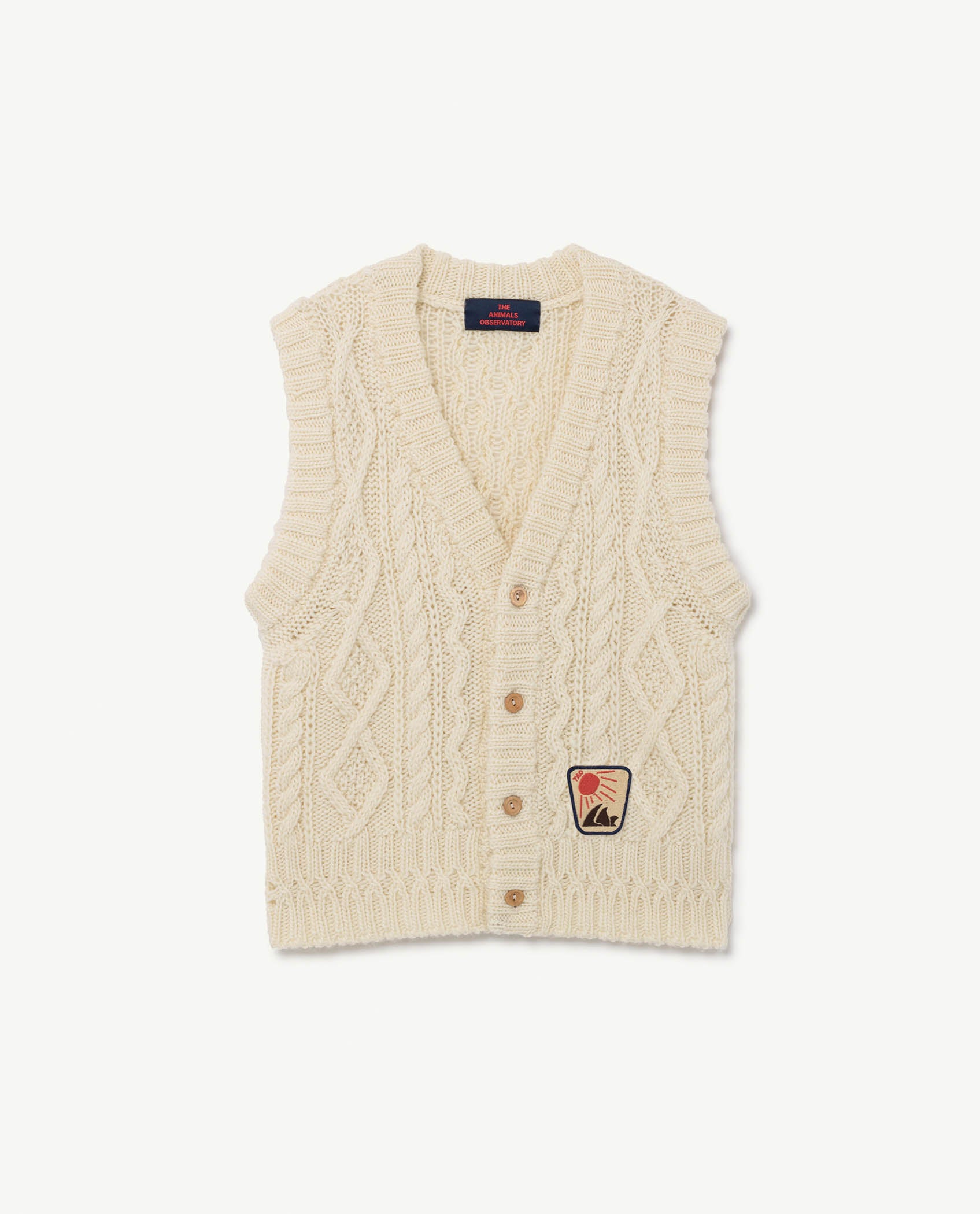 Boys & Girls White Button Wool Vest