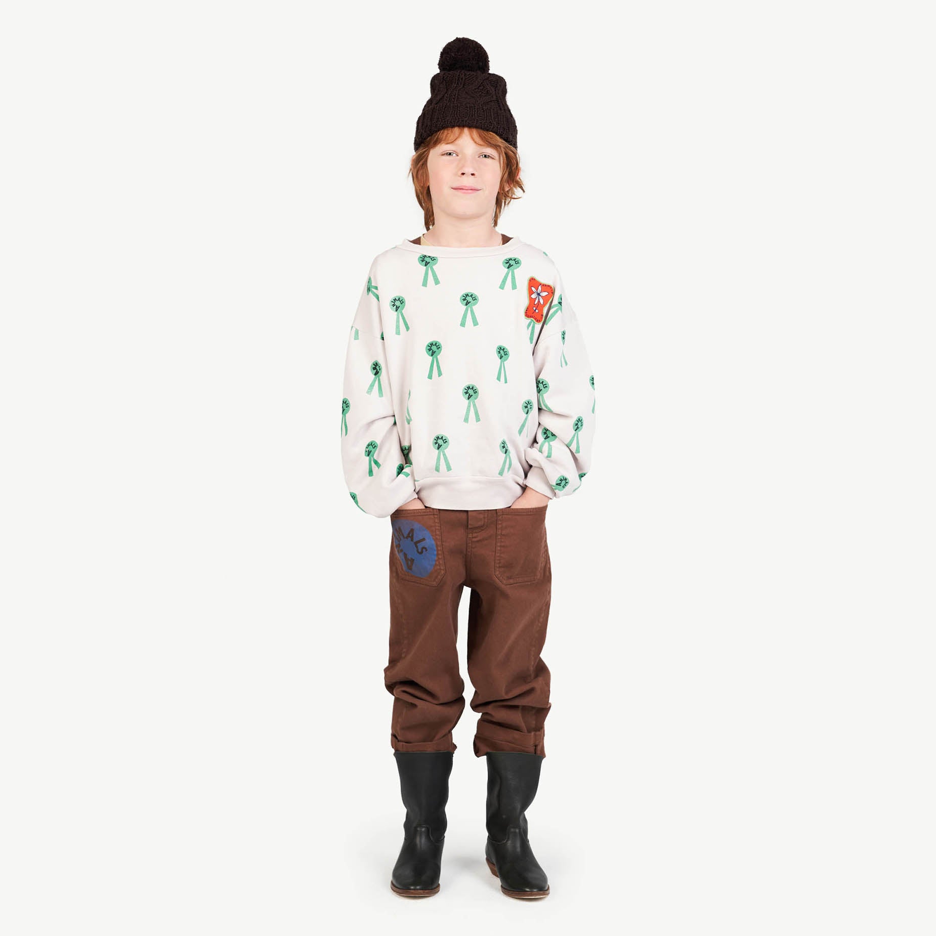 Boys & Girls Dark Brown Wool Hat
