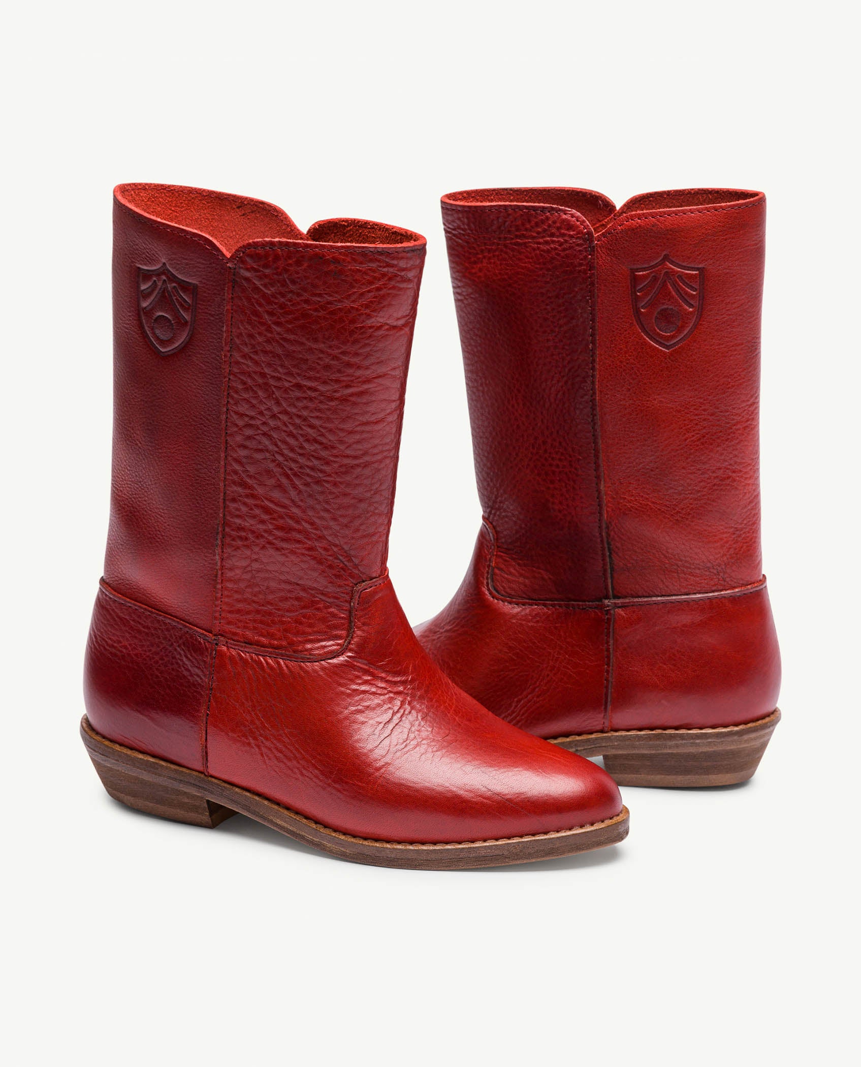 Boys & Girls Red Leather Shoes