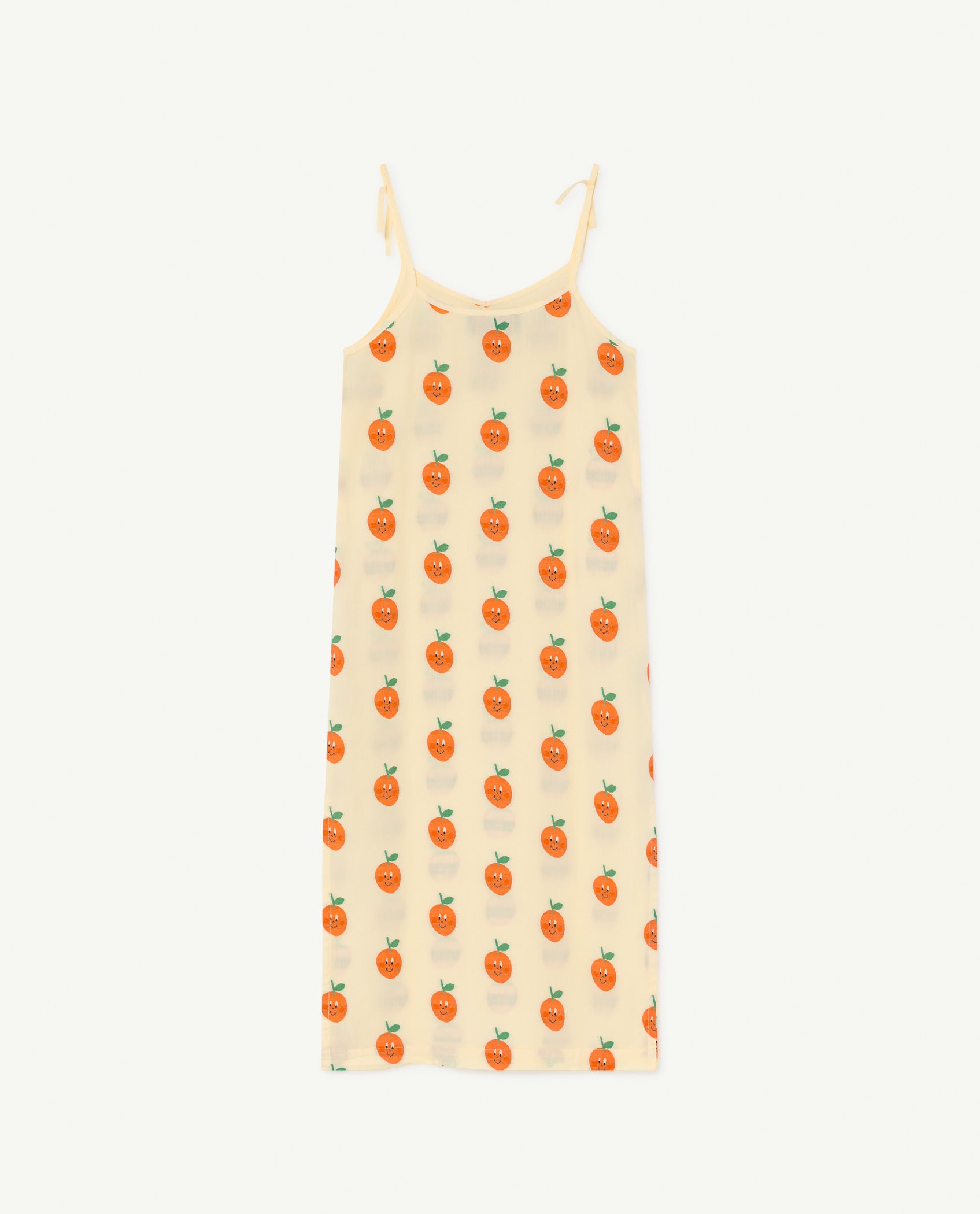 Girls Light Yellow Fruit Cotton Dress