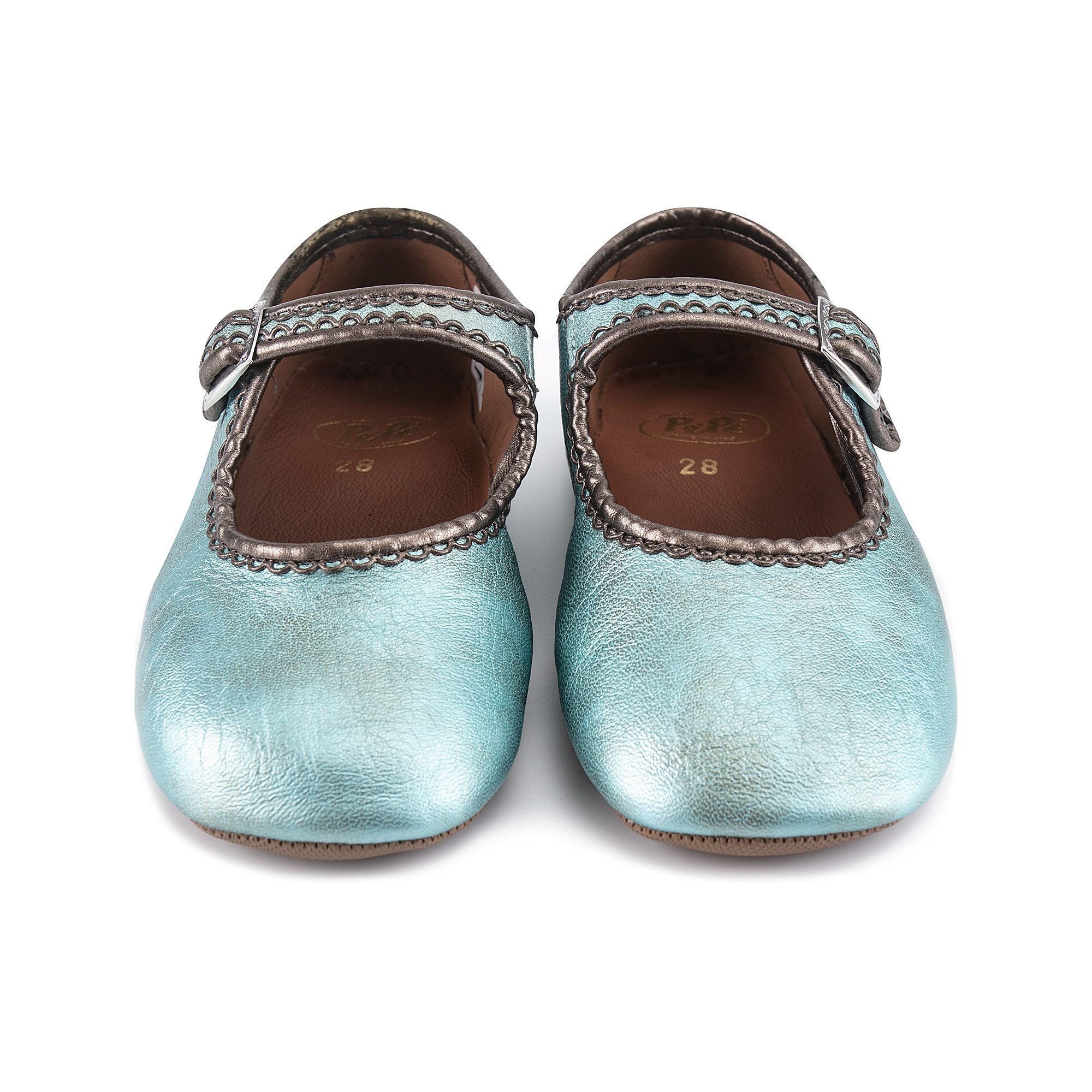Girls Green Leather Shoes