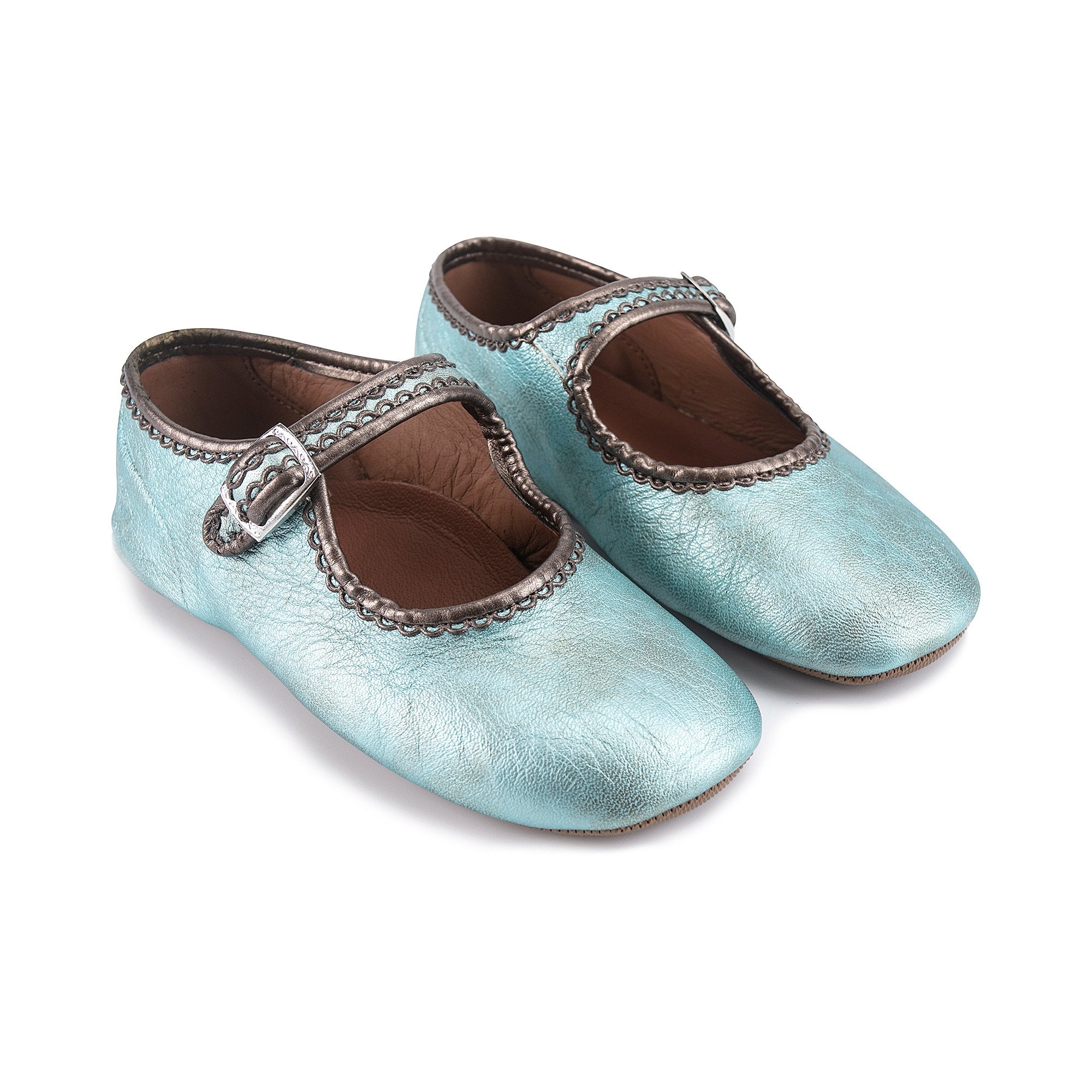 Girls Green Leather Shoes