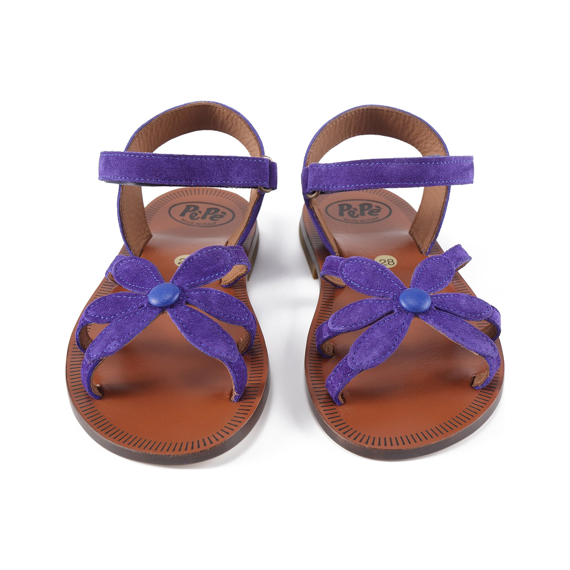 Girls Violet Petal Leather Shoes