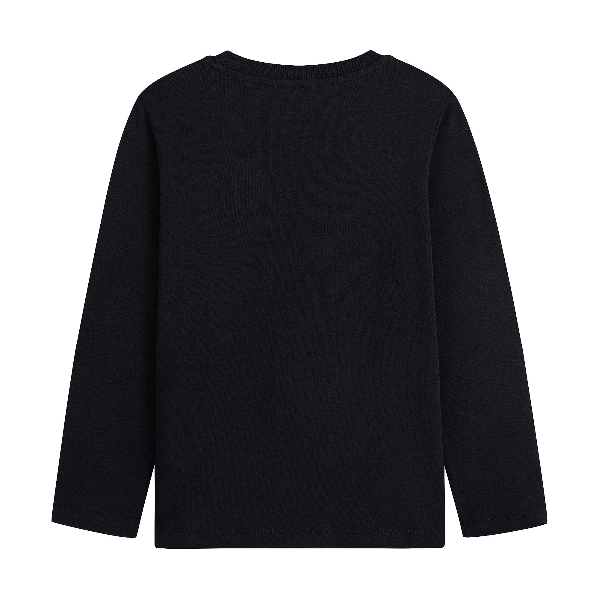 Boys & Girls Black Printed Cotton T-Shirt