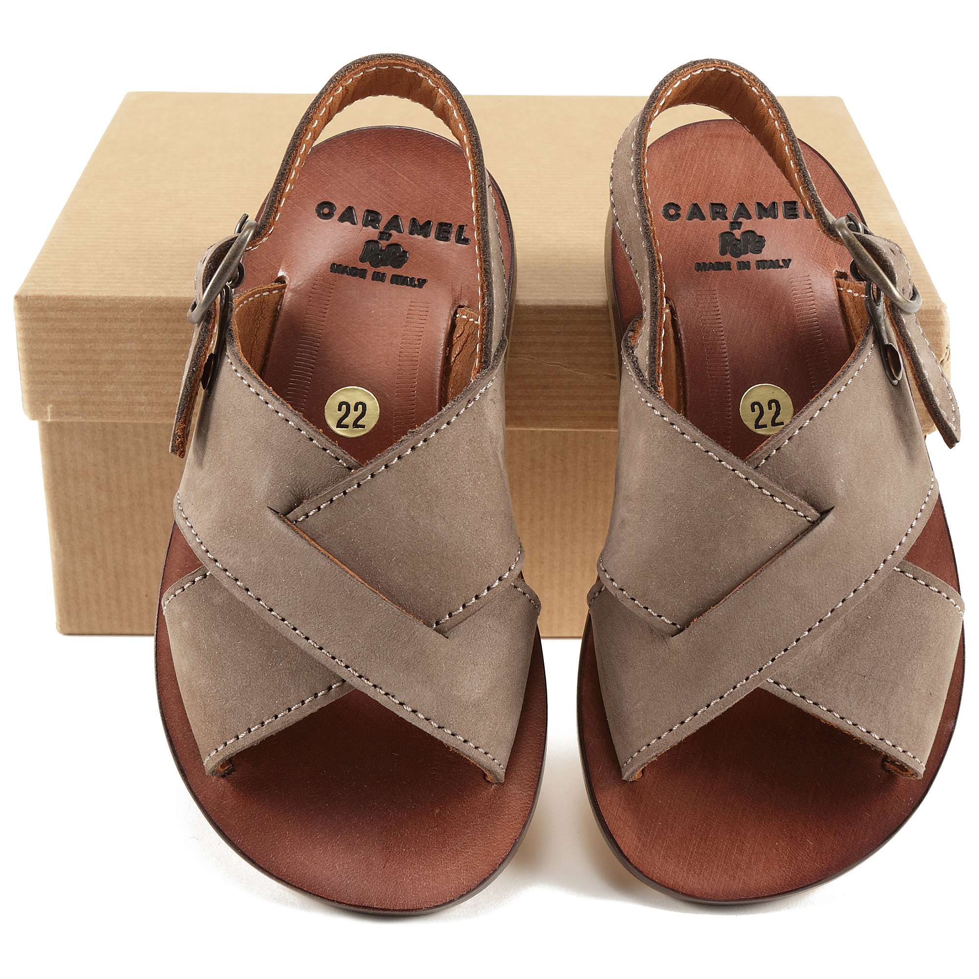 Sandales en cuir marron pour bébés garçons et filles