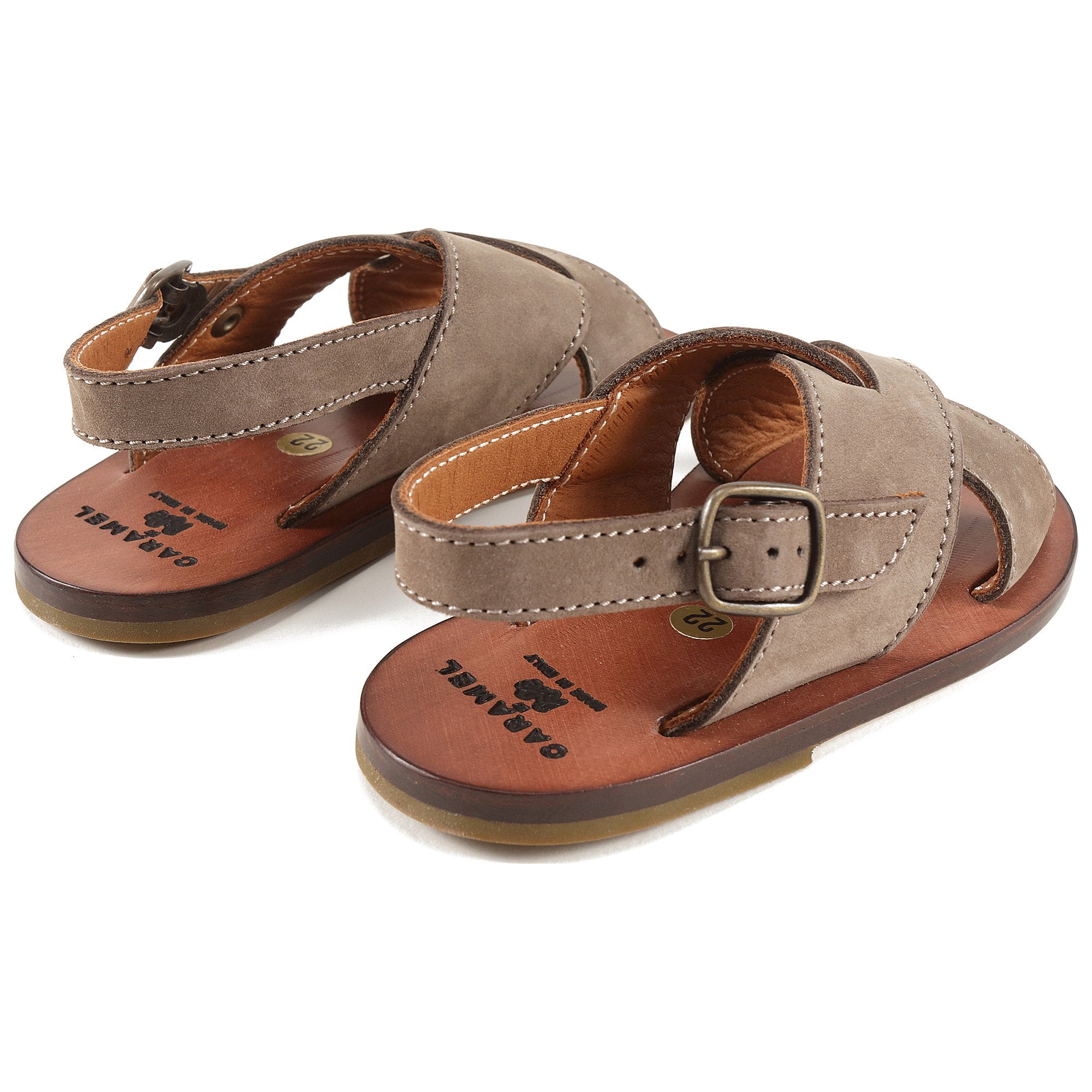 Sandales en cuir marron pour bébés garçons et filles