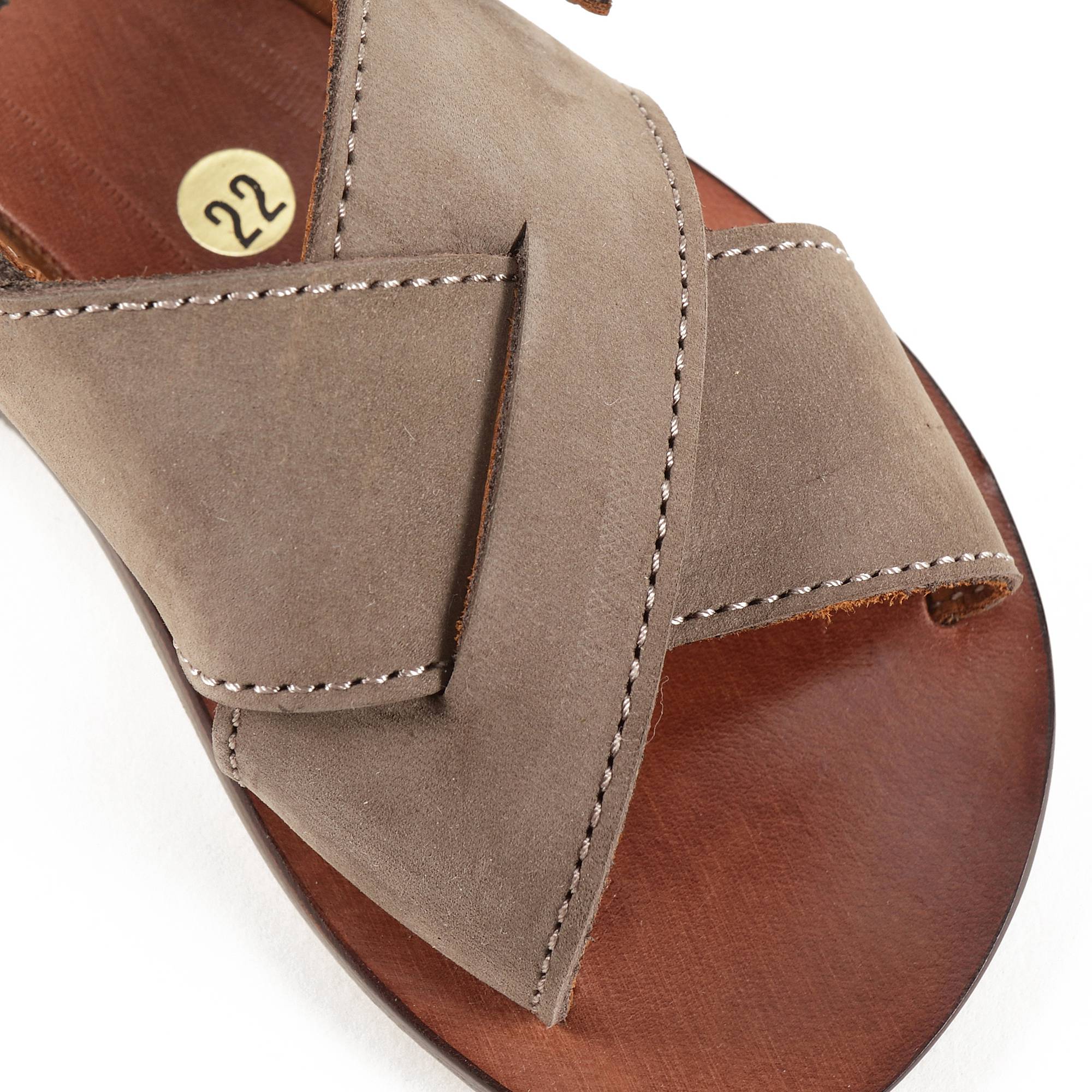 Sandales en cuir marron pour bébés garçons et filles