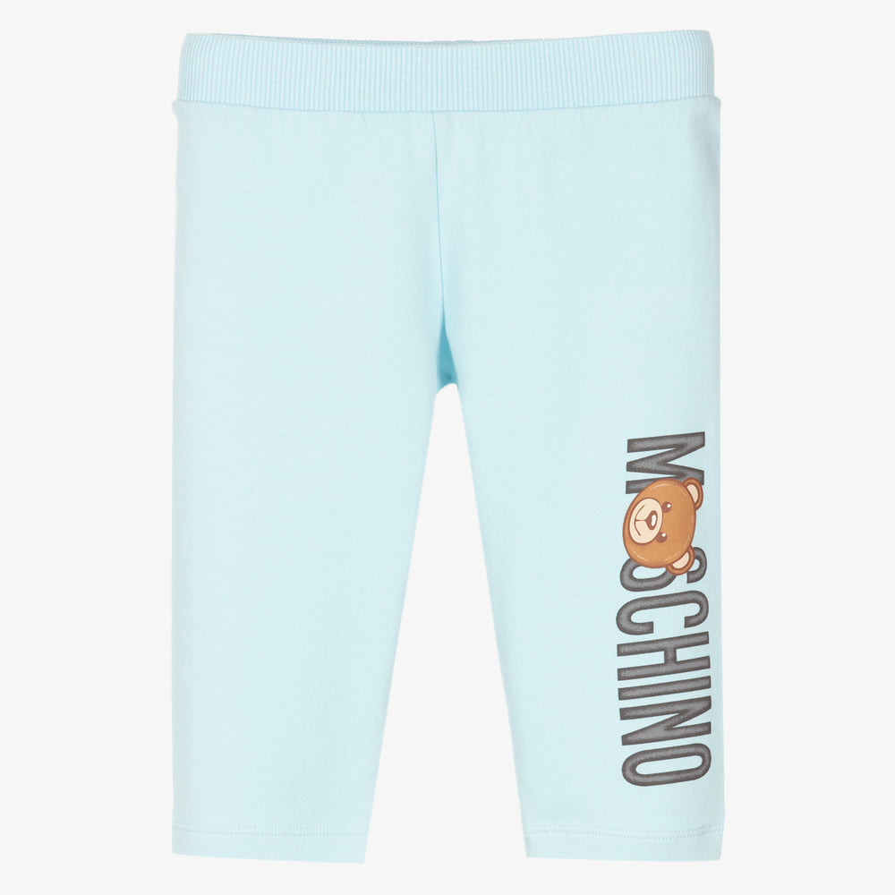 Baby Boys & Girls Blue Logo Cotton Trousers