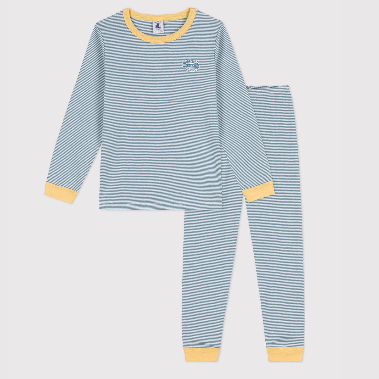 Boys Blue Stripes Cotton Nightwear Set