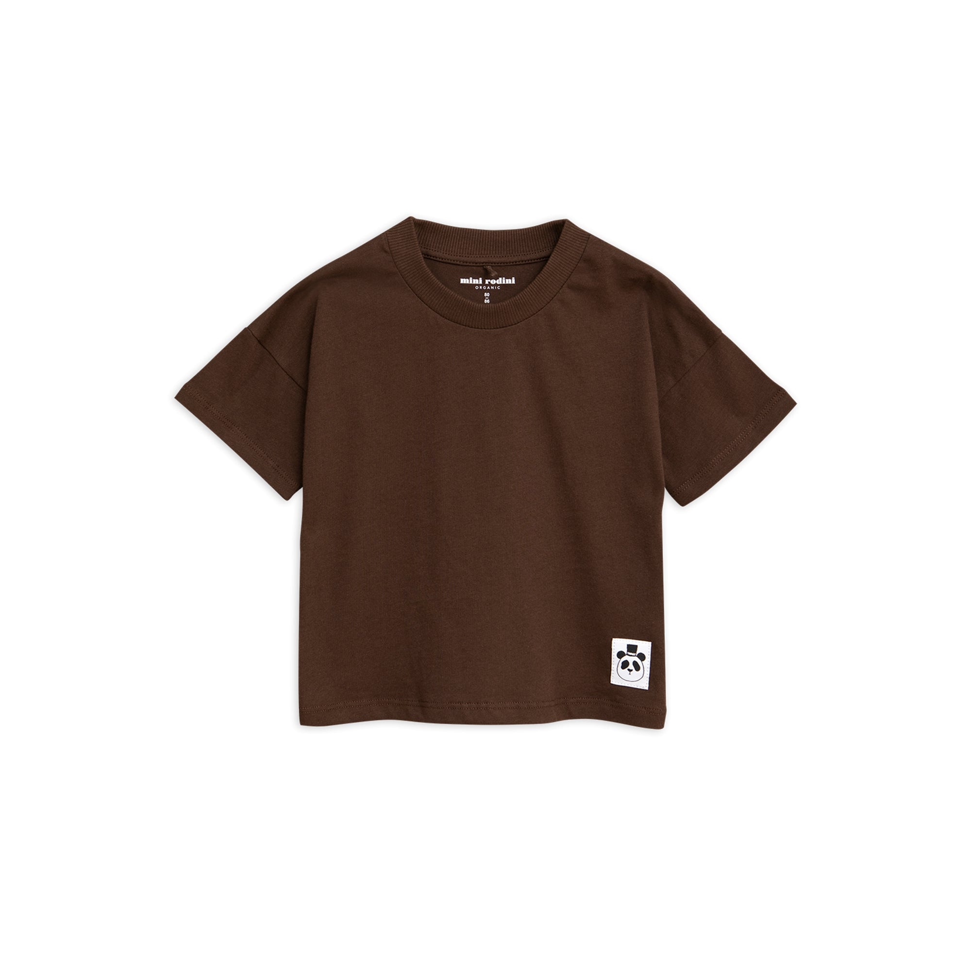 Boys Brown Solid Cotton T-shirt