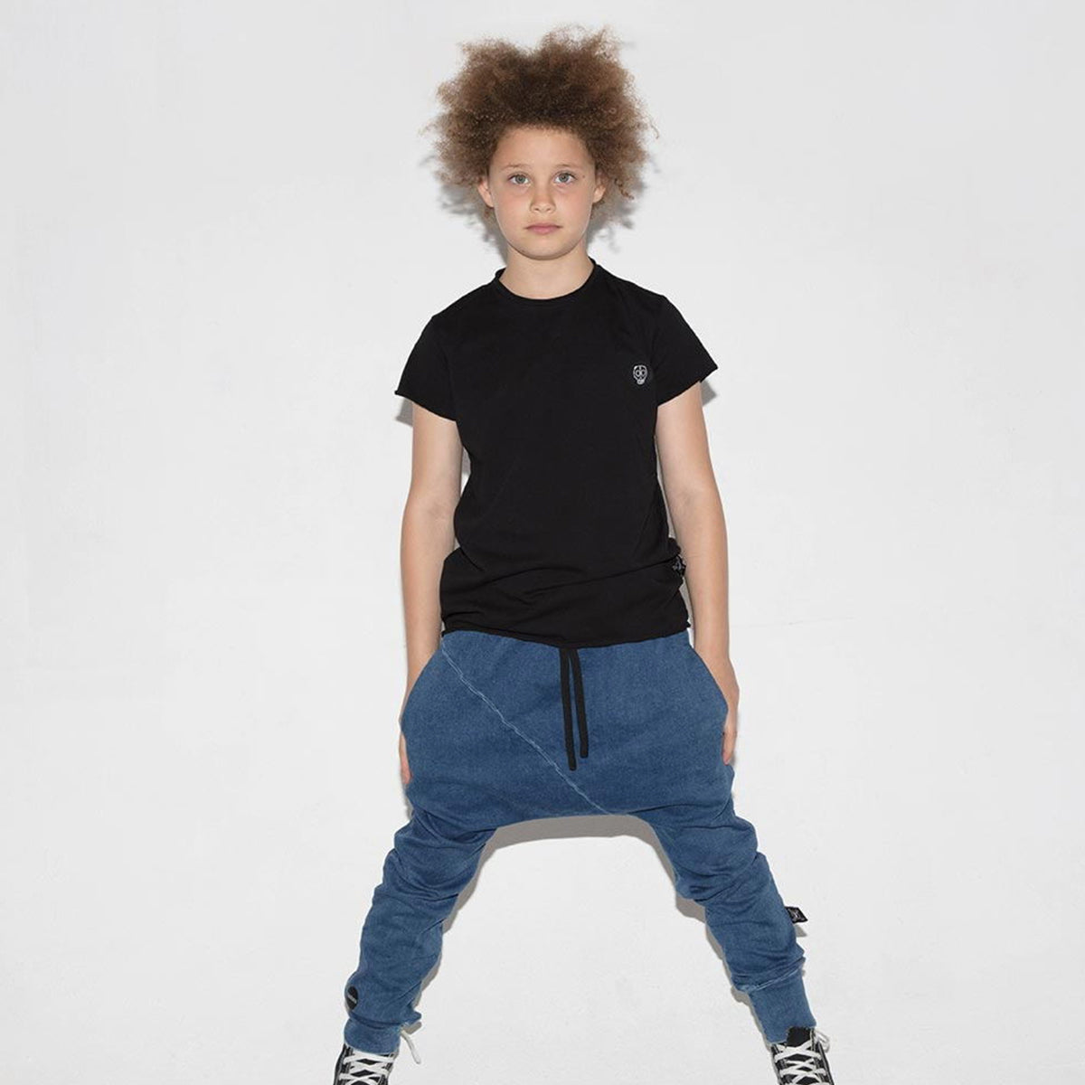 Boys&Girls Denim Cotton Diagonal Baggy Shorts