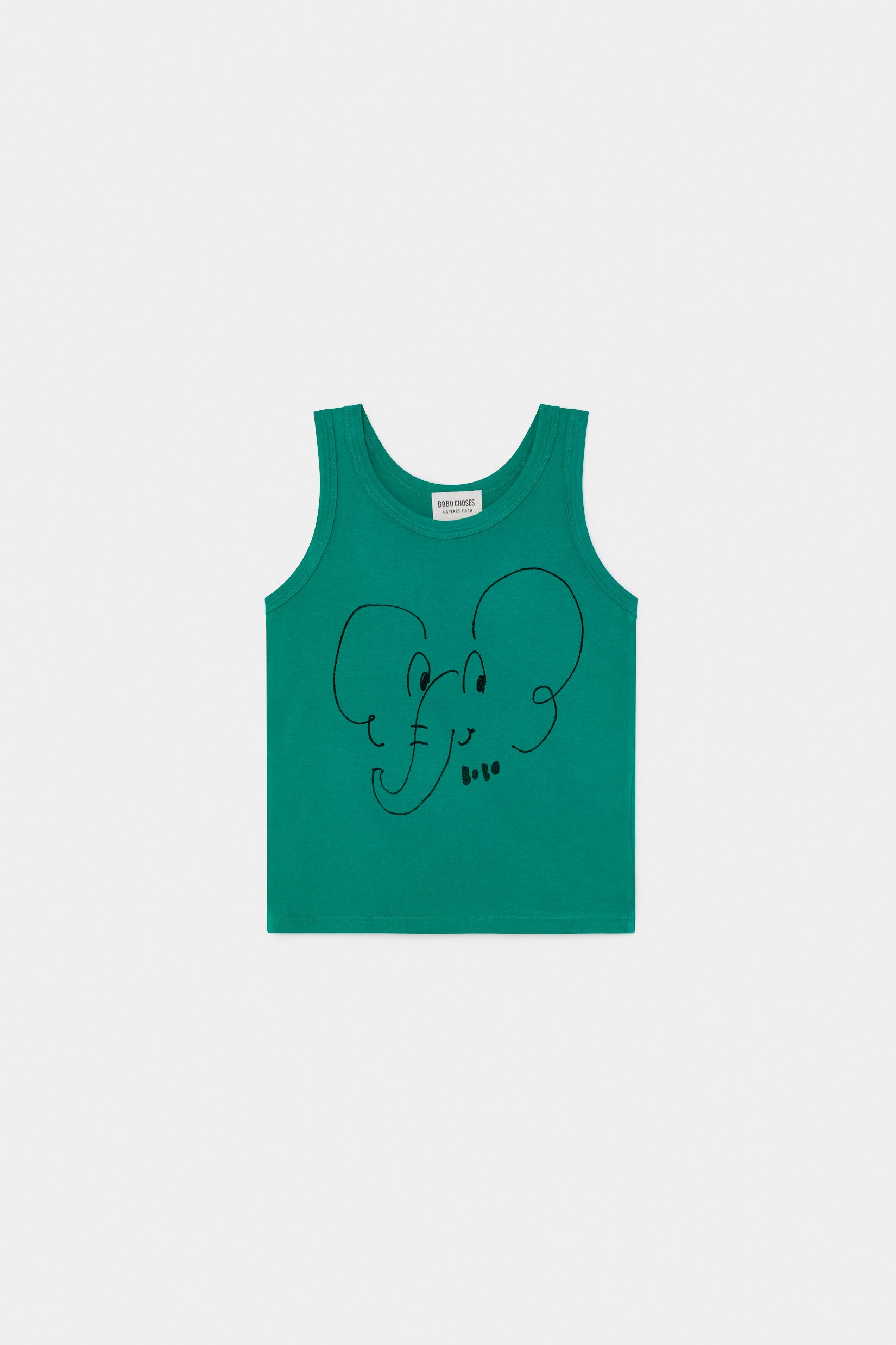 Boys Green Elephant Cotton Tank Top