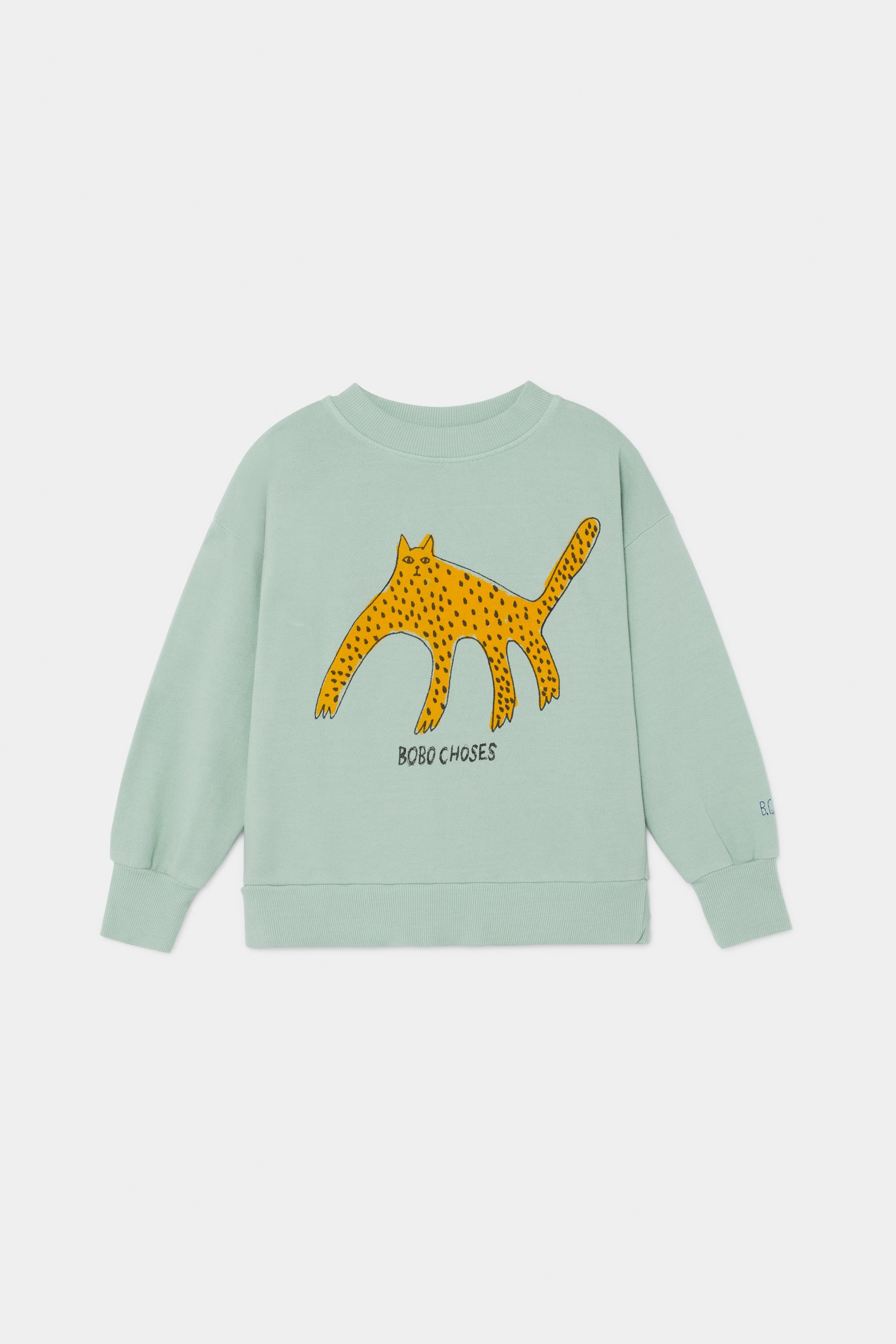 Boys Green Leopard Cotton Sweatshirt