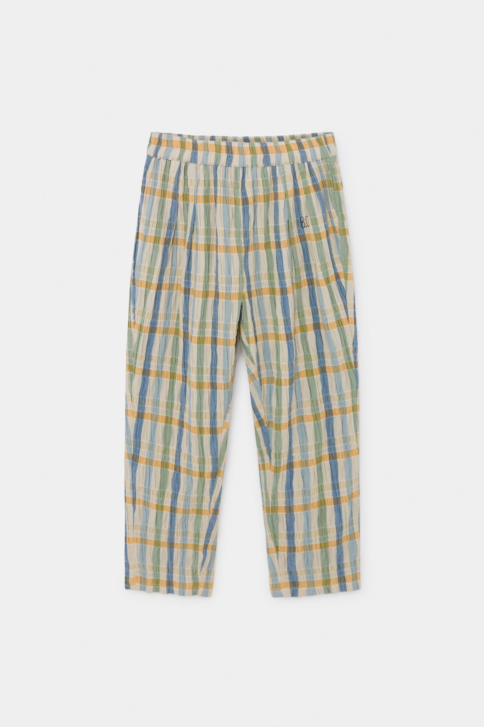 Boys Multicolor Check Baggy Trousers