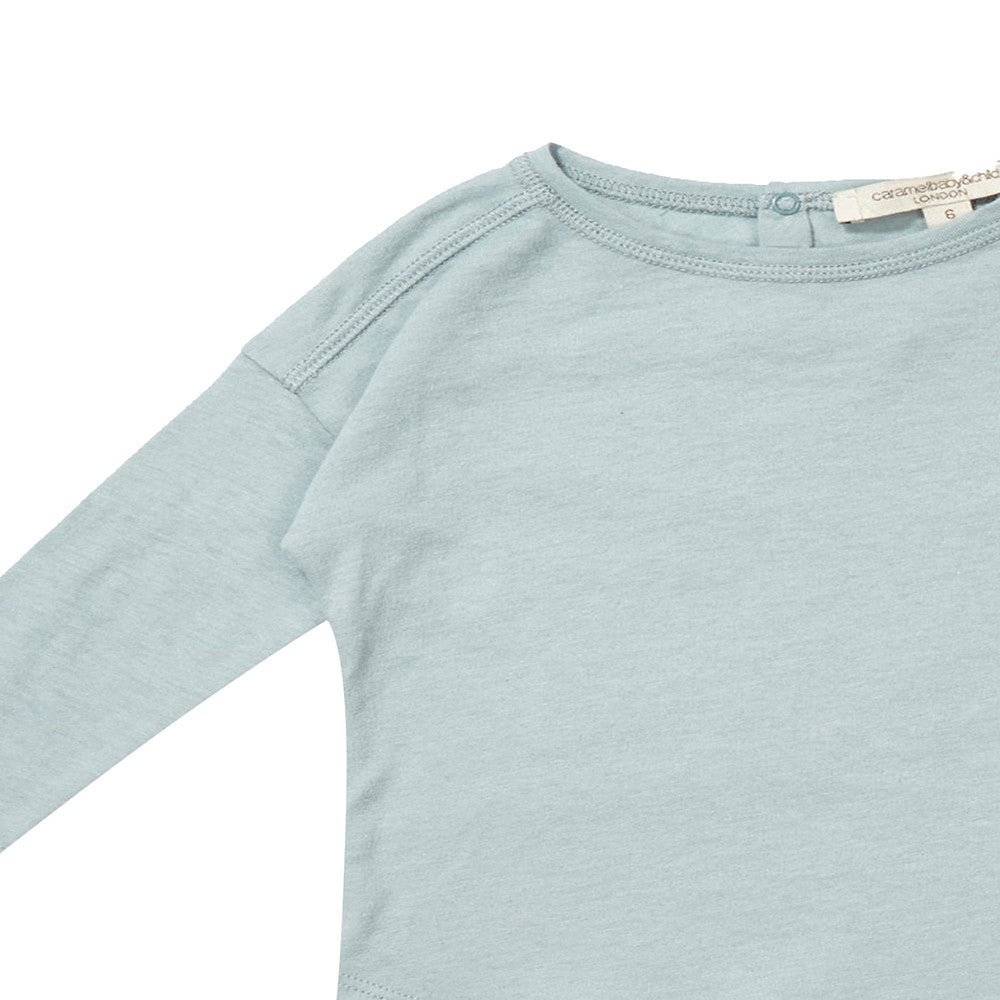 Baby Light Blue Cotton & Wool Jersey T-Shirt - CÉMAROSE | Children's Fashion Store - 4