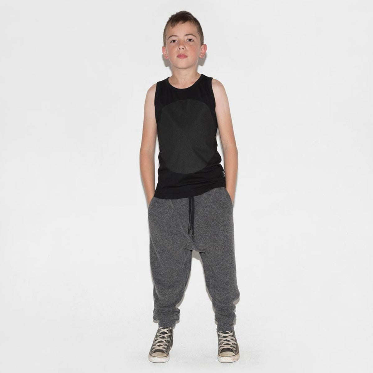 Boys Charcoal Raw Pants
