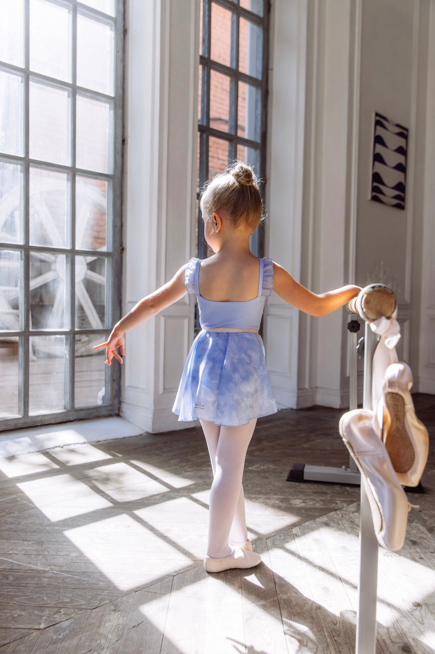 Combinaisons une pièce de ballet bleues pour filles