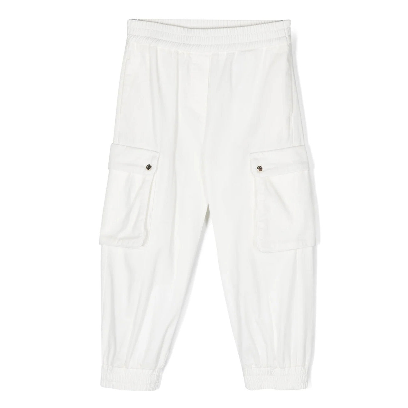 Girls White Cotton Trousers
