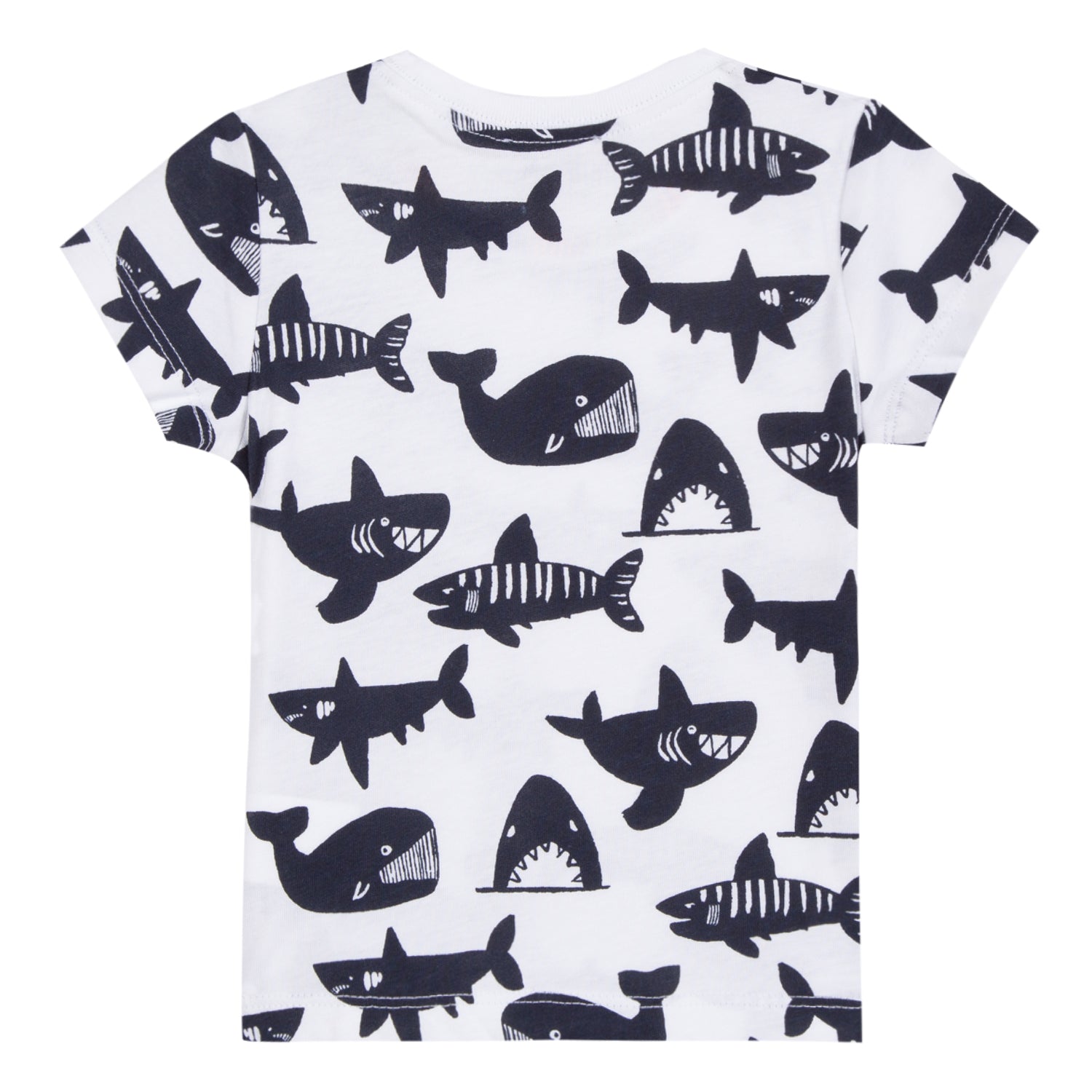 Boys White Printed Cotton T-shirt