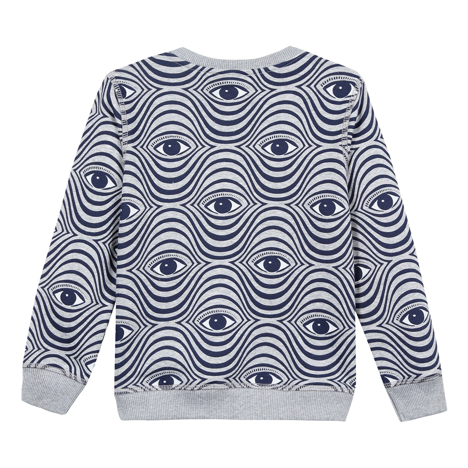 Boys Marl Grey Eye Printed Cotton Sweatshirt