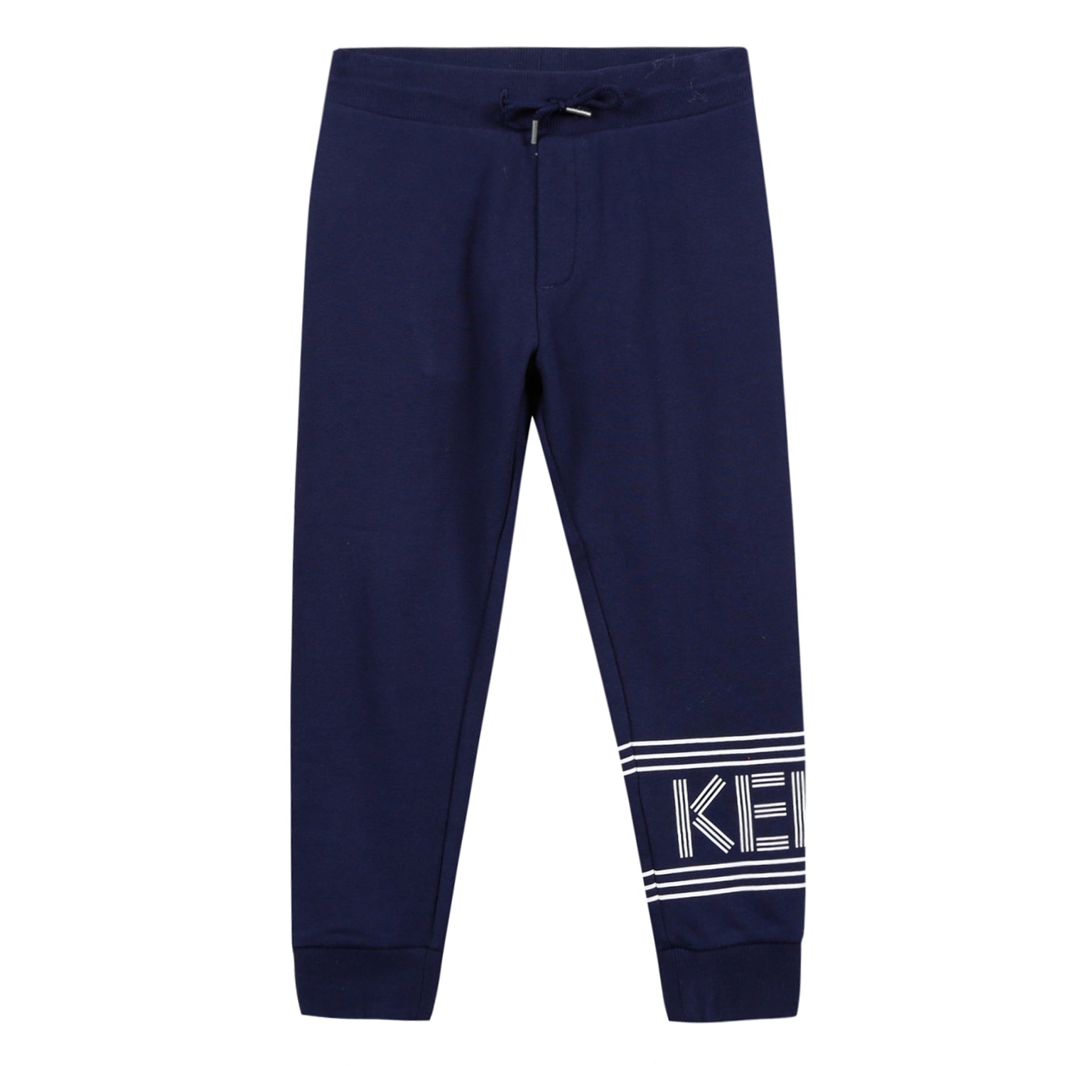 Boys Navy Logo Cotton Trousers