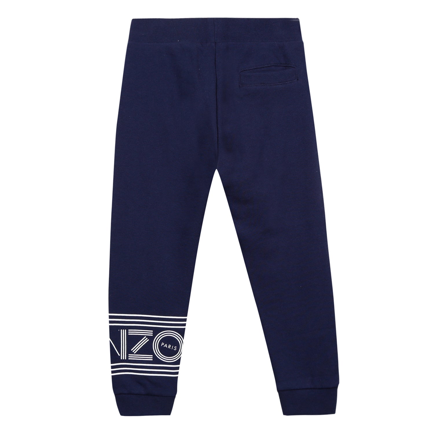 Boys Navy Logo Cotton Trousers